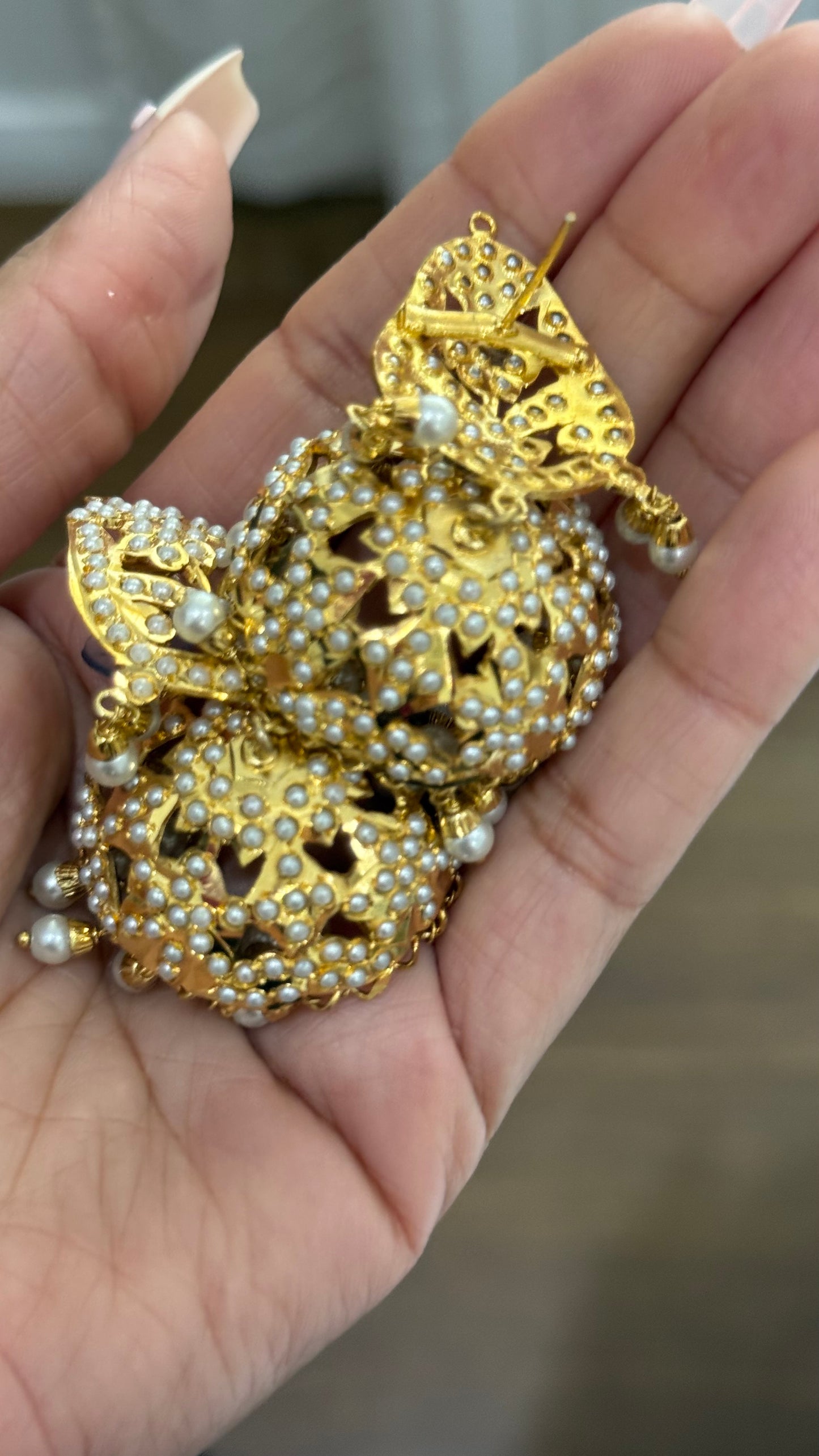 Real Jadau Gold Plated Jhumka