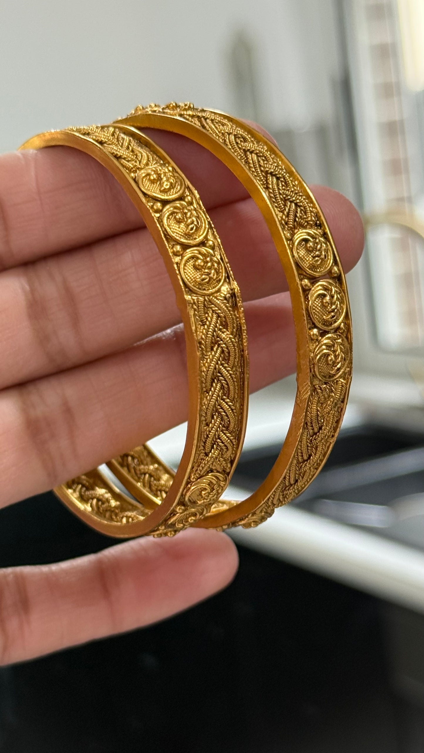 Antique gold plated Kangan bangles – traditional Indian bridal jewelry set for weddings and festivals available in Australia and worldwide