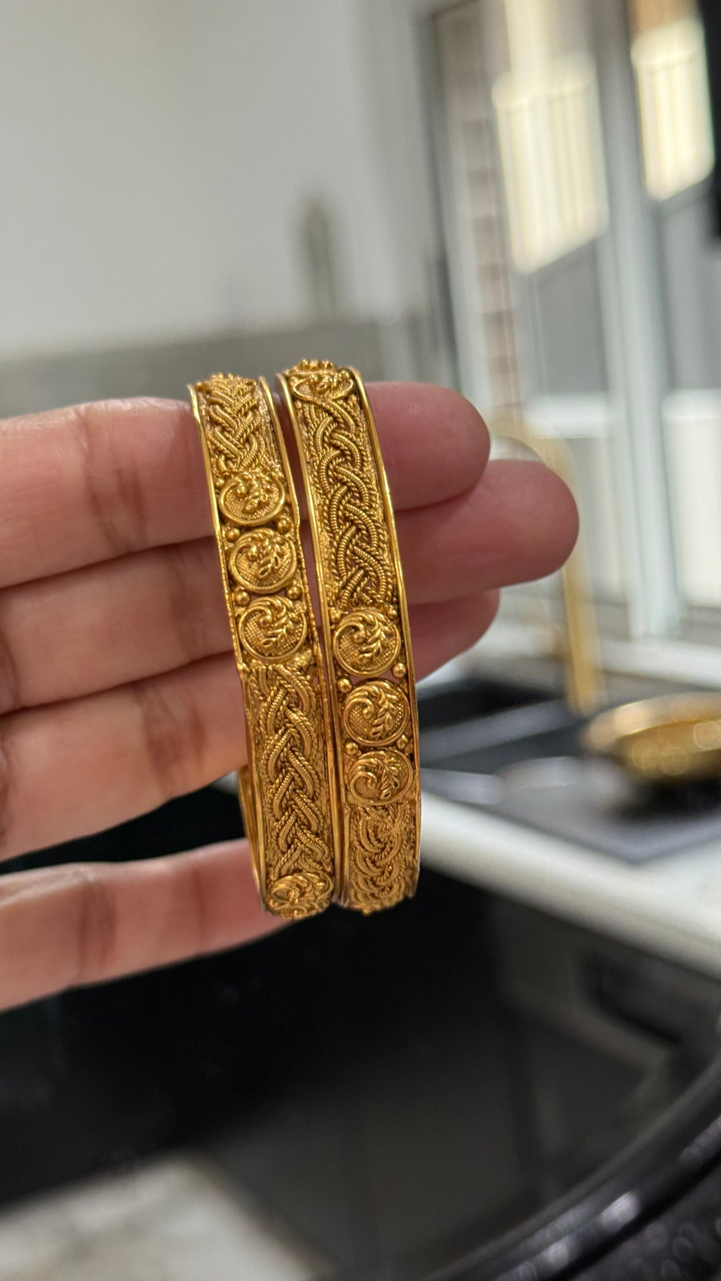 Antique gold plated Kangan bangles – traditional Indian bridal jewelry set for weddings and festivals available in Australia and worldwide
