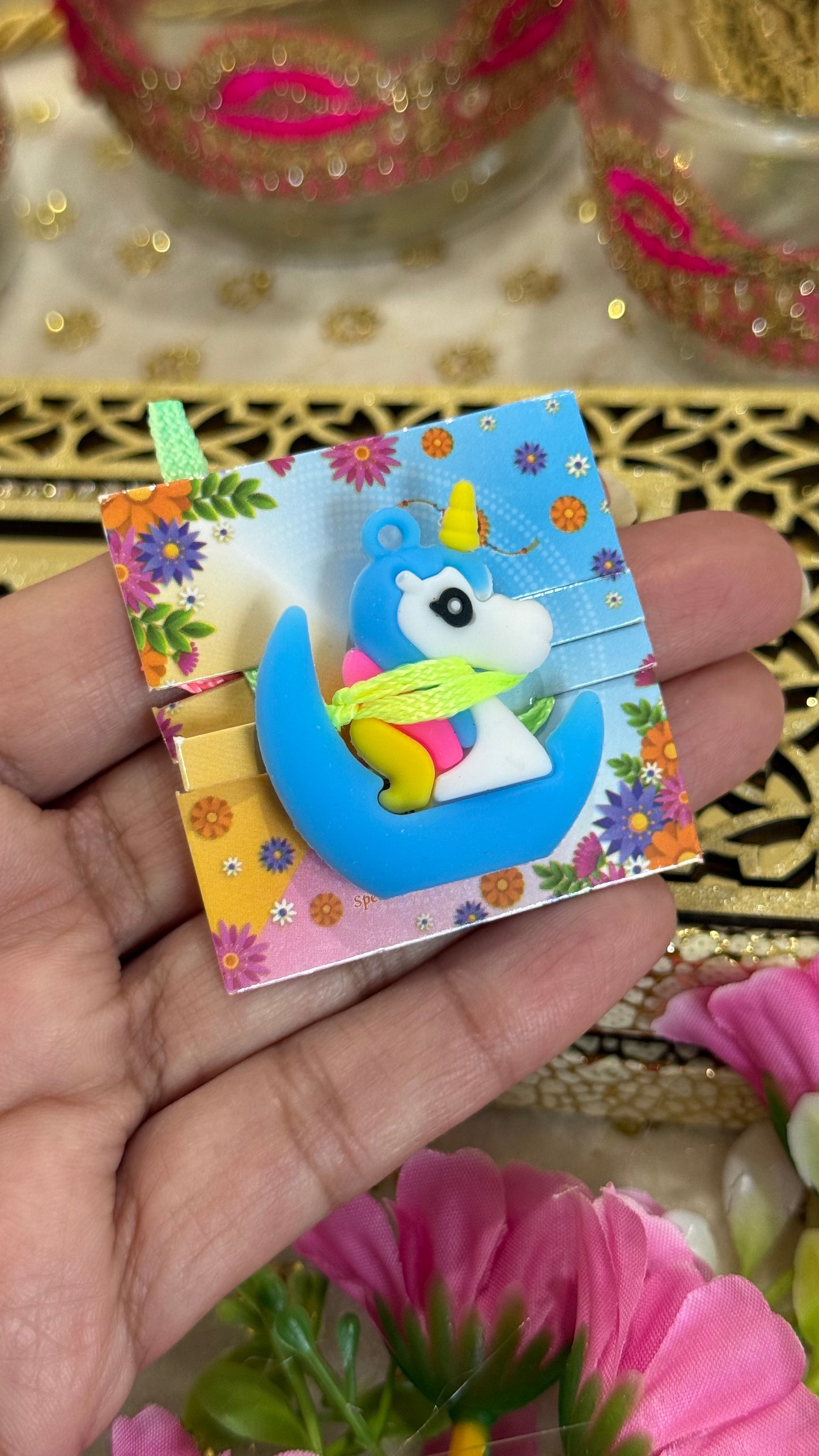 Kids Rakhi unicorn blue