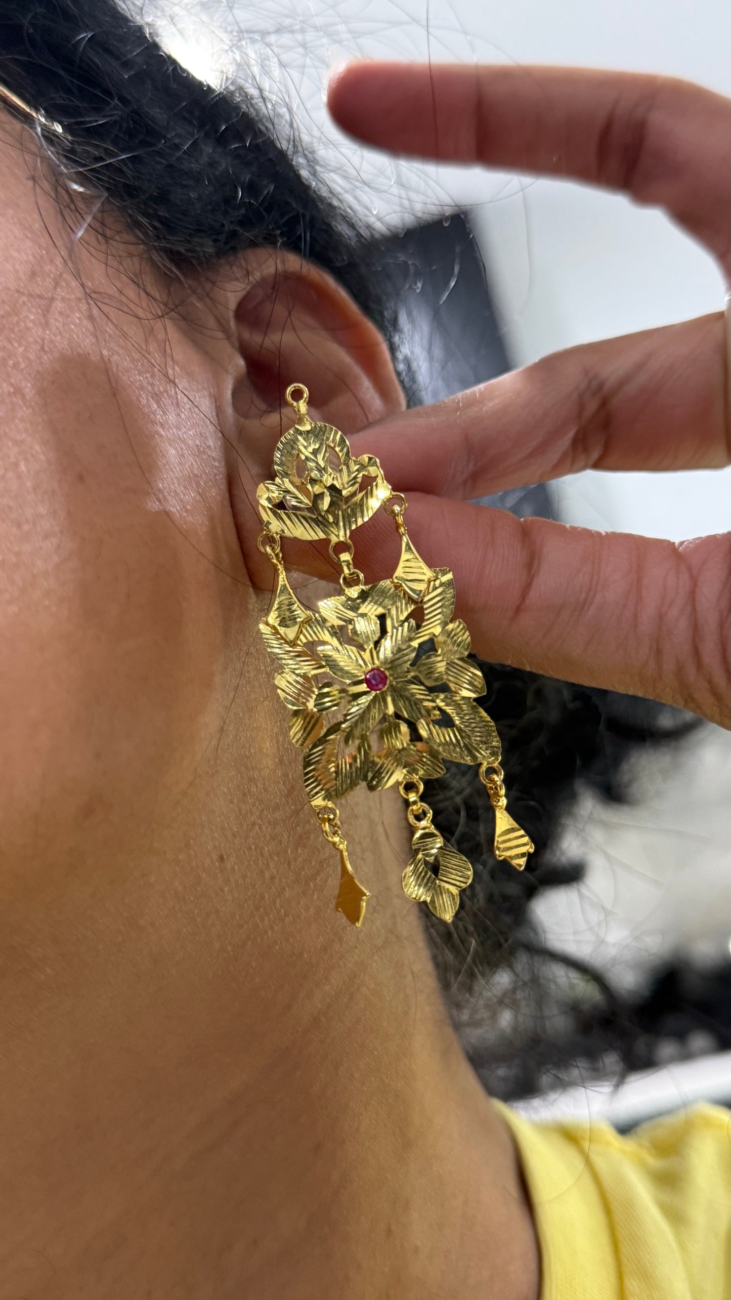 Gold Plated Necklace with Earring Bridal Jewellery Sandookh collection