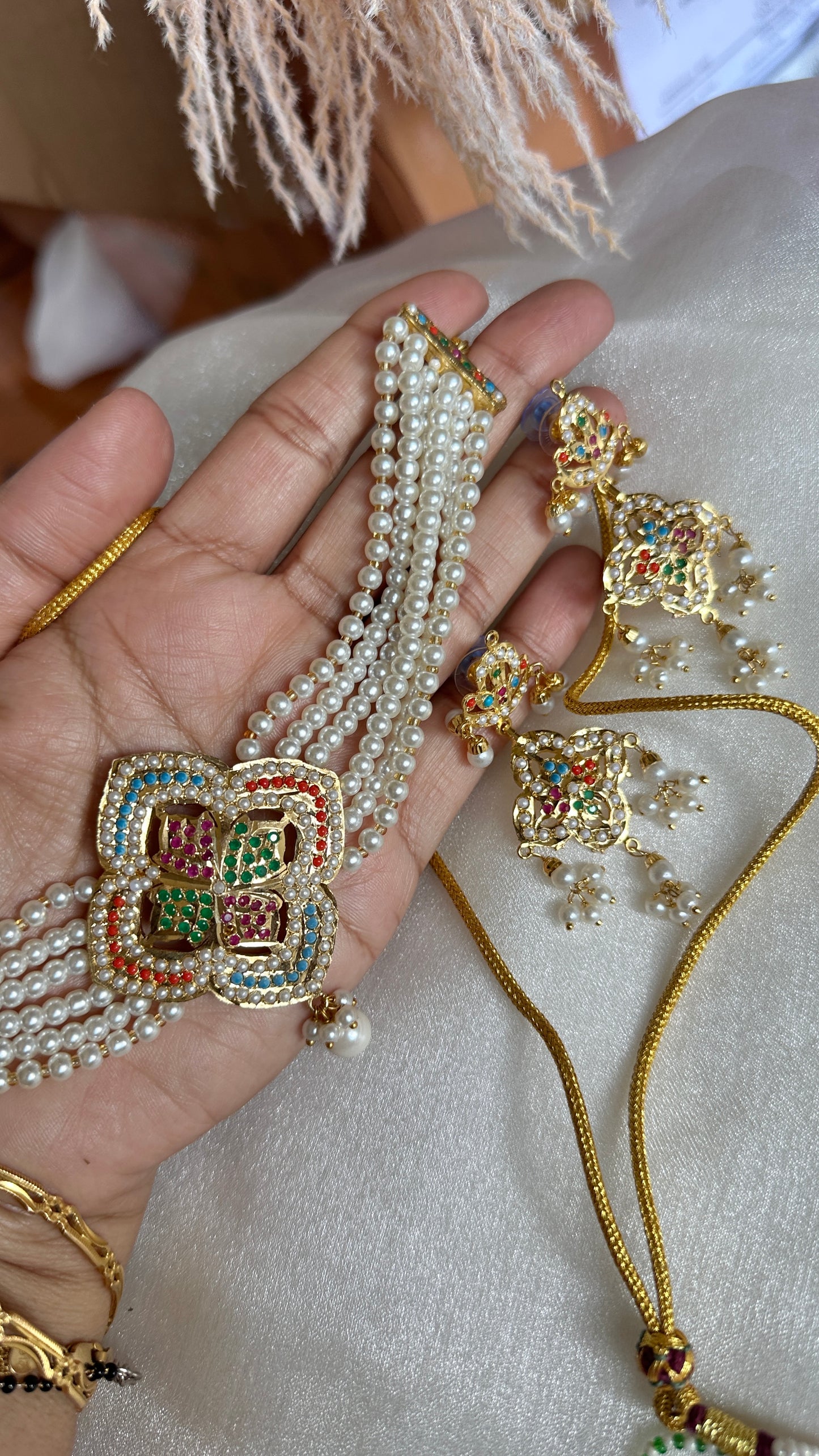 Real jadau gold plated choker