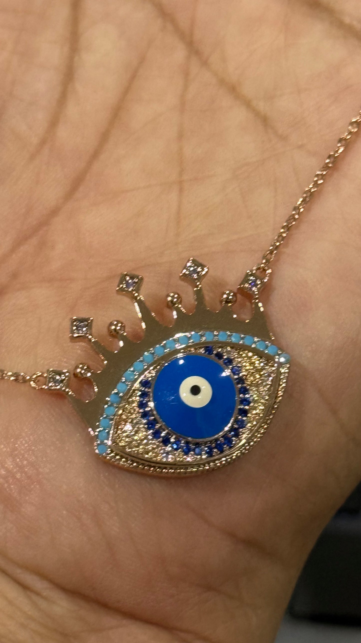 evil eye pendant with chain necklace