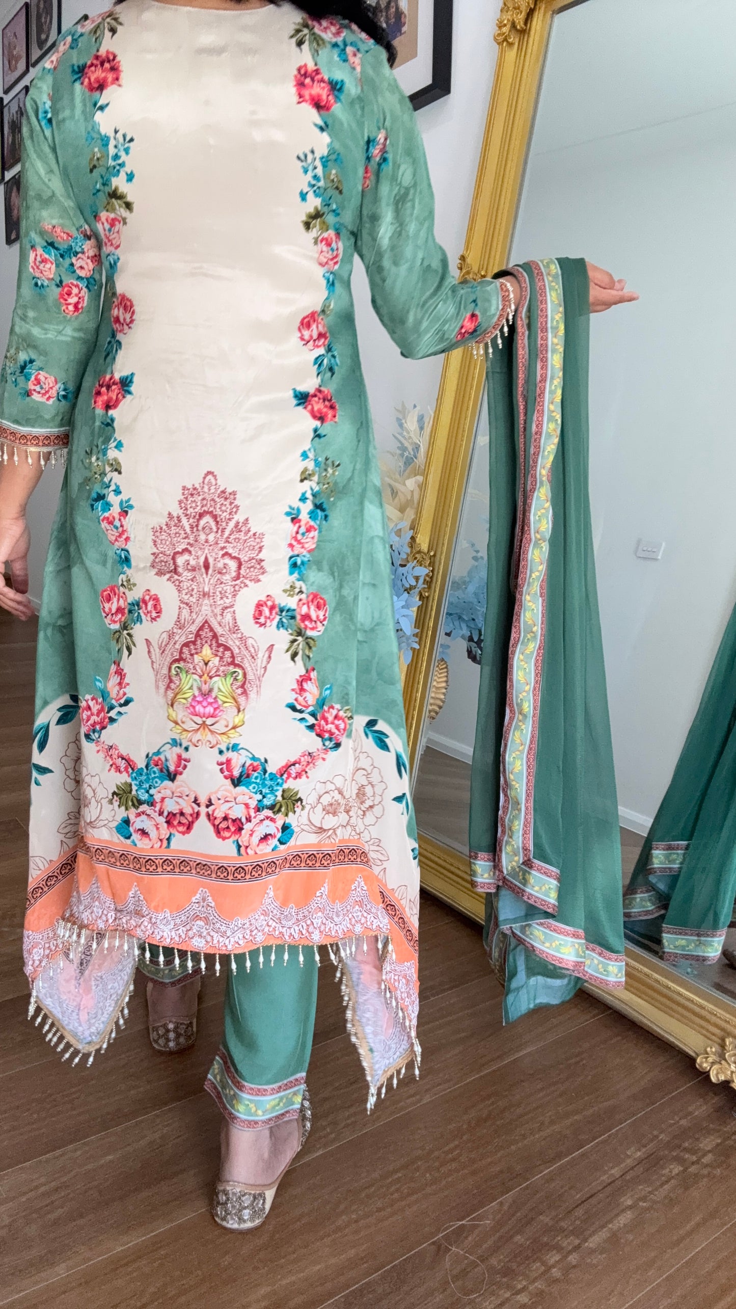 summer wear suit with palazo and dupatta