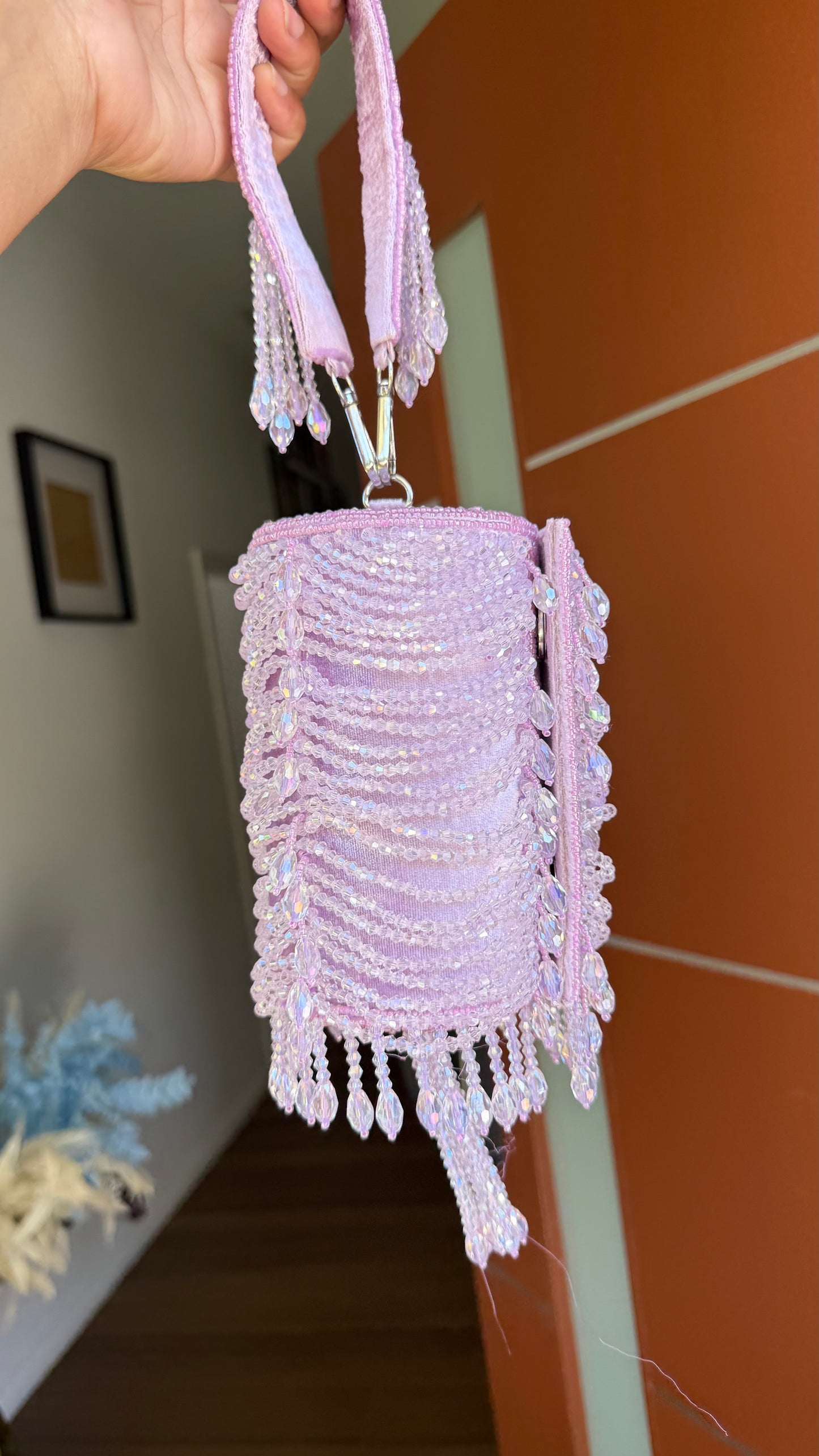 Designer Party Handbags evening clutch Lavender light purple shade