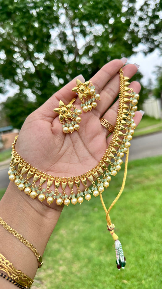 gold plated necklace set sandookh collection