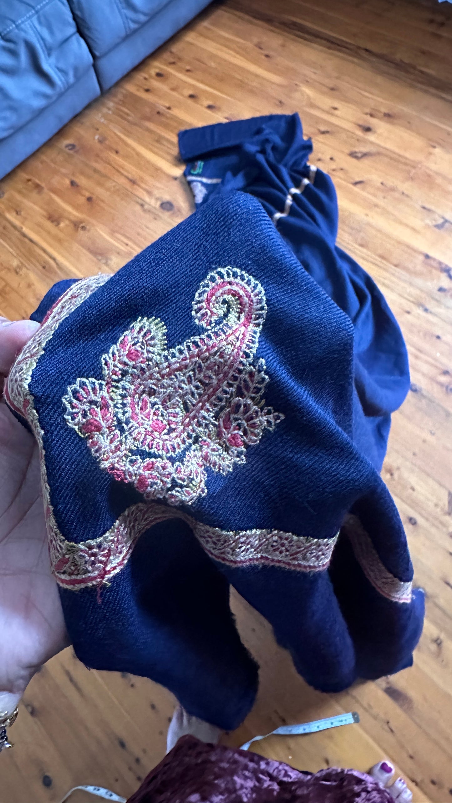 Pashmina shawl dupatta blue