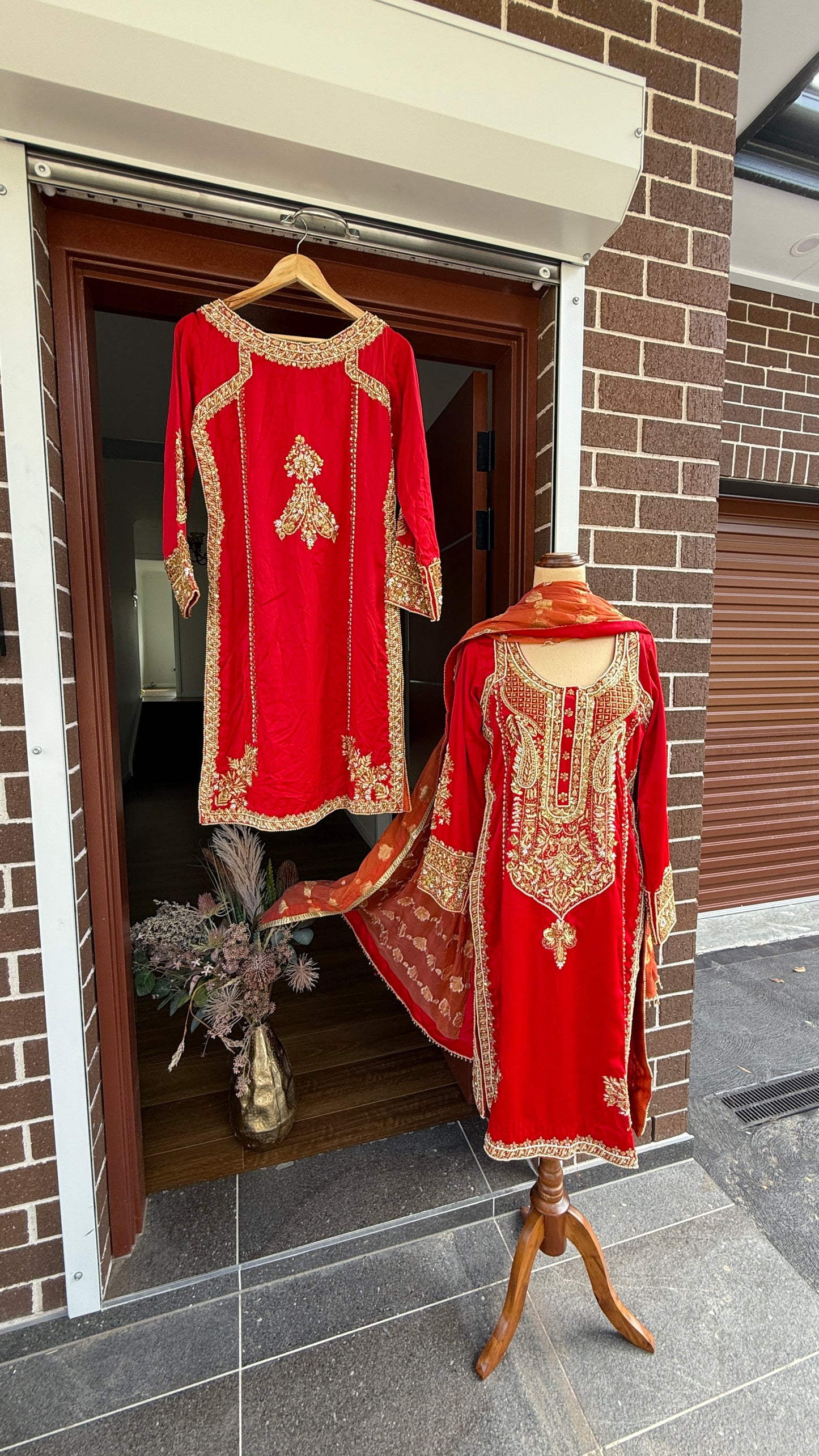 party wear salwar suit red