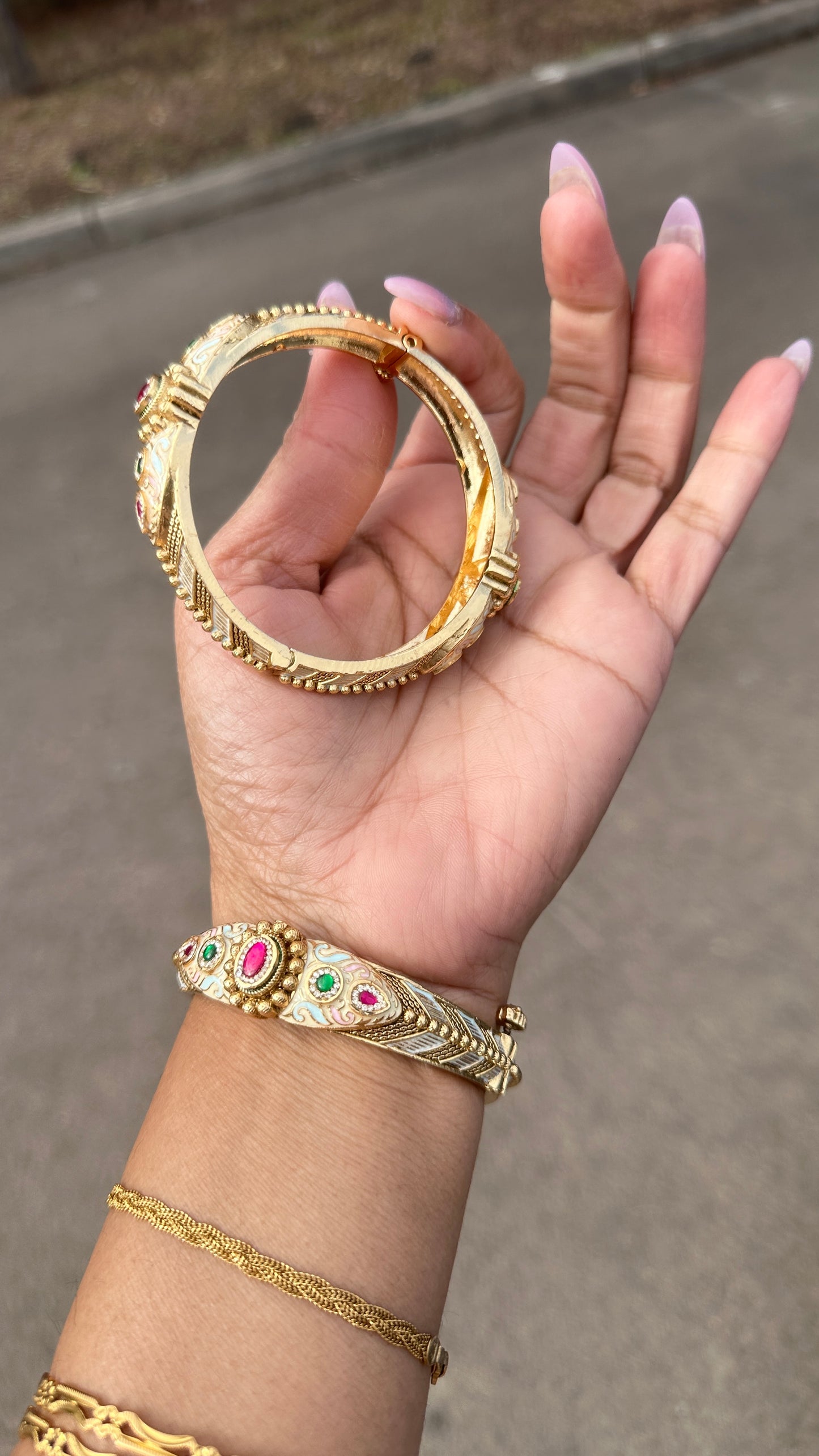 antique Gold look kangan sandookh collection design no 13
