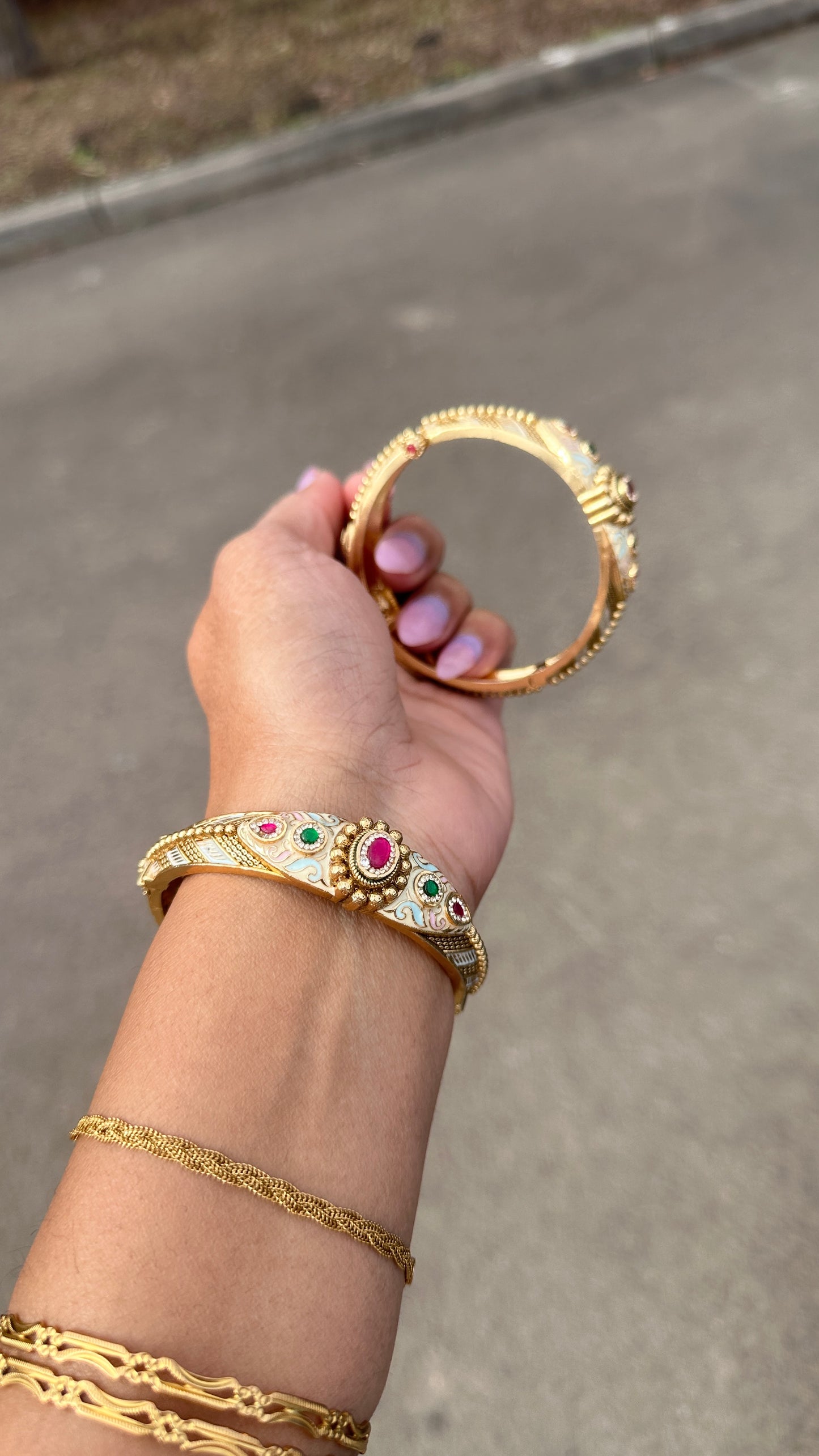antique Gold look kangan sandookh collection design no 13