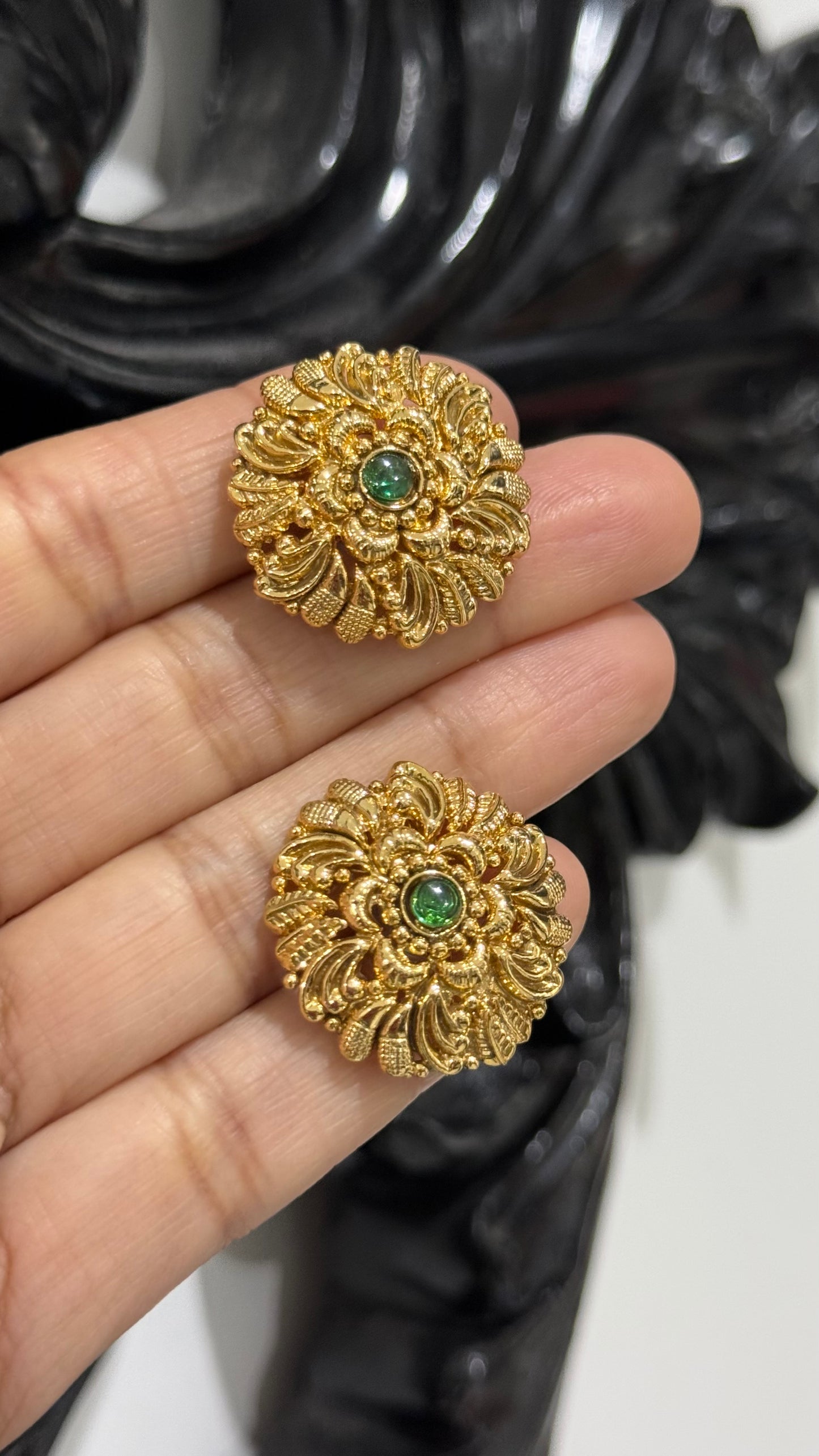 Gold plated stud earrings