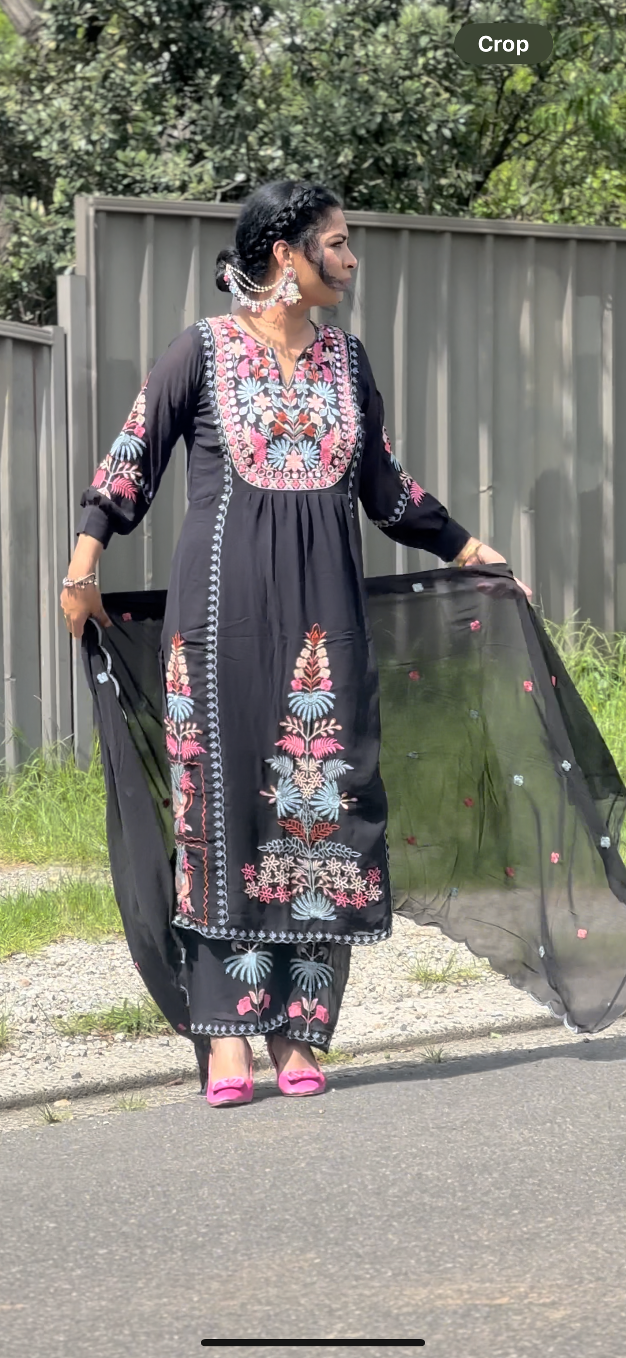 Rupali georgette 3 piece outfit black