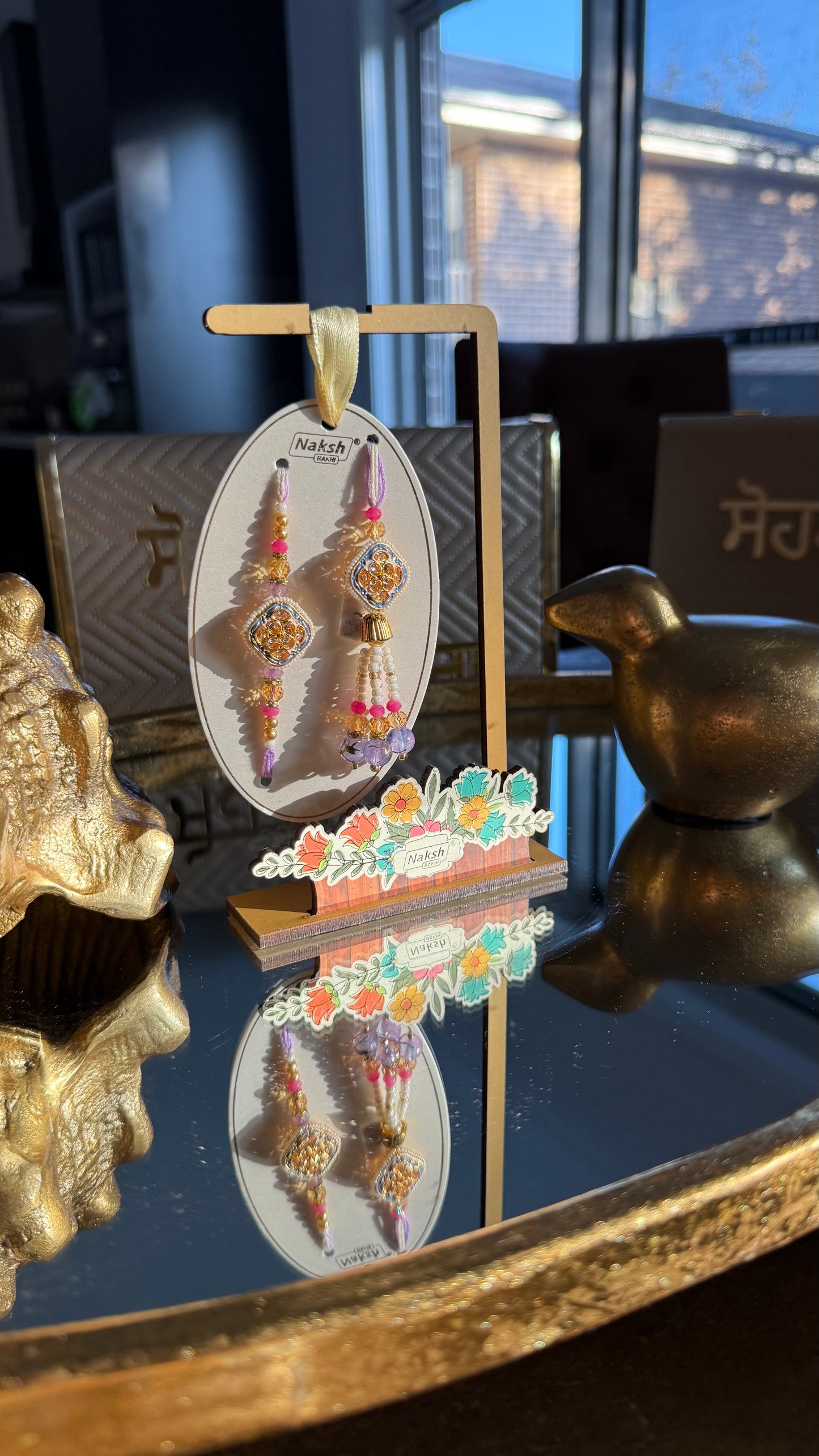 Designer Rakhi and Lumba set for Bhai and Bhabi