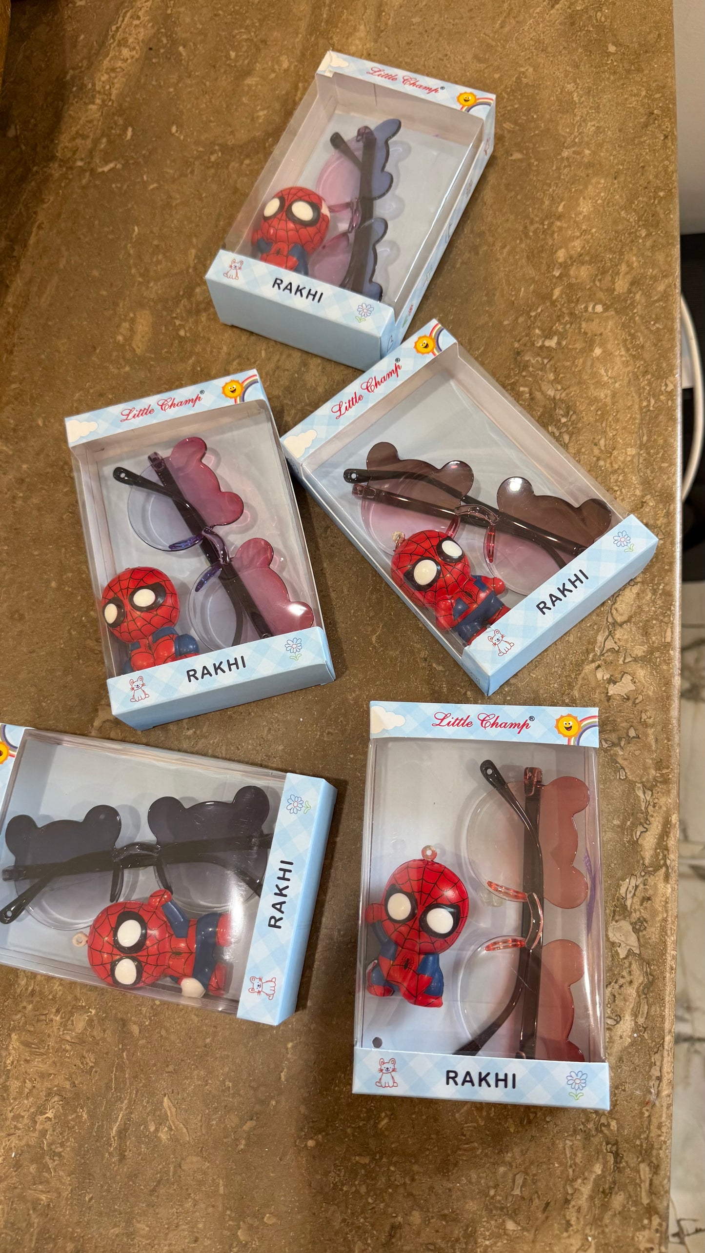 Kids Rakhi Spiderman with sunnies for sister