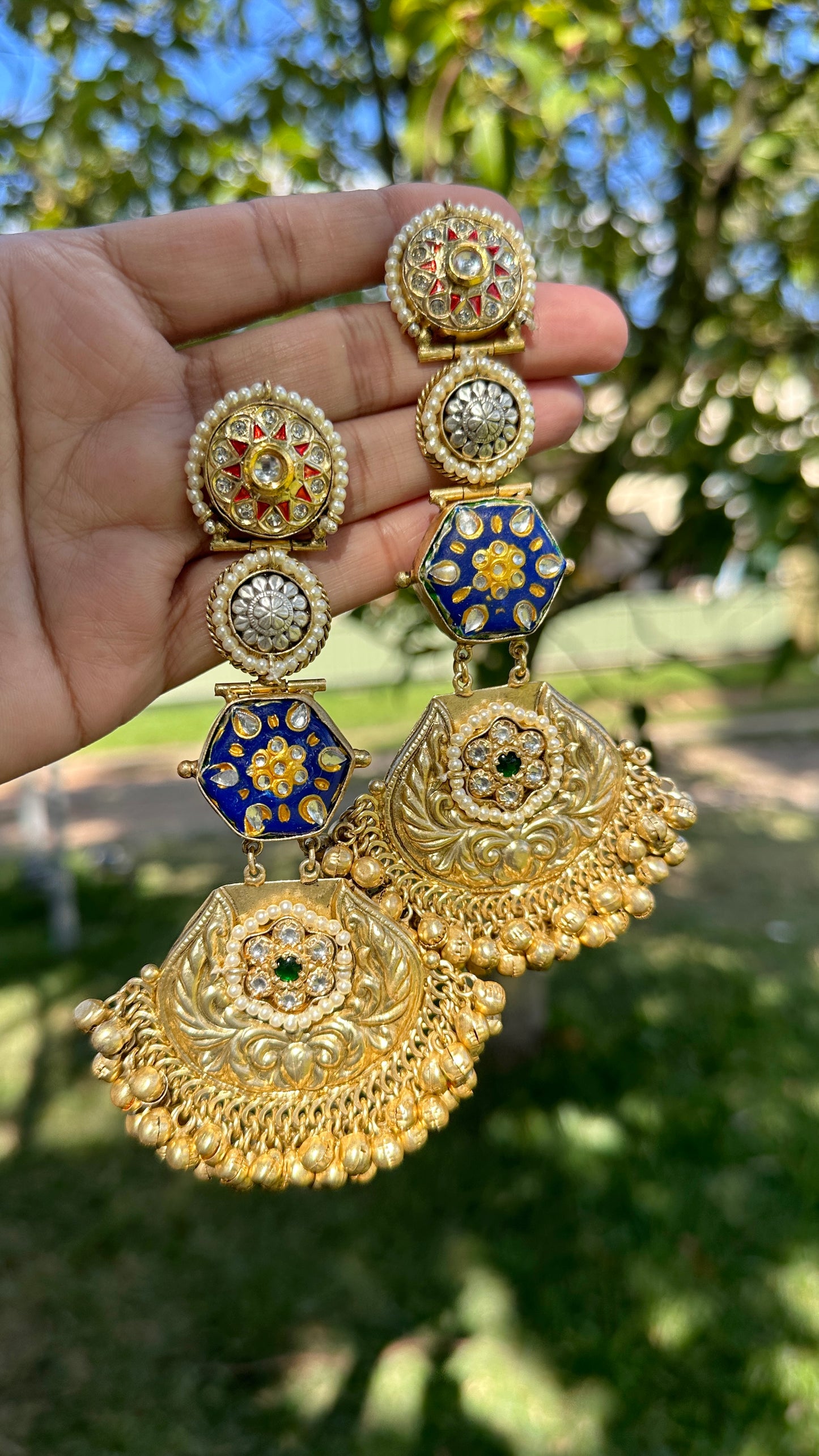 sabyasachi inspired banjara earrings oversized german silver