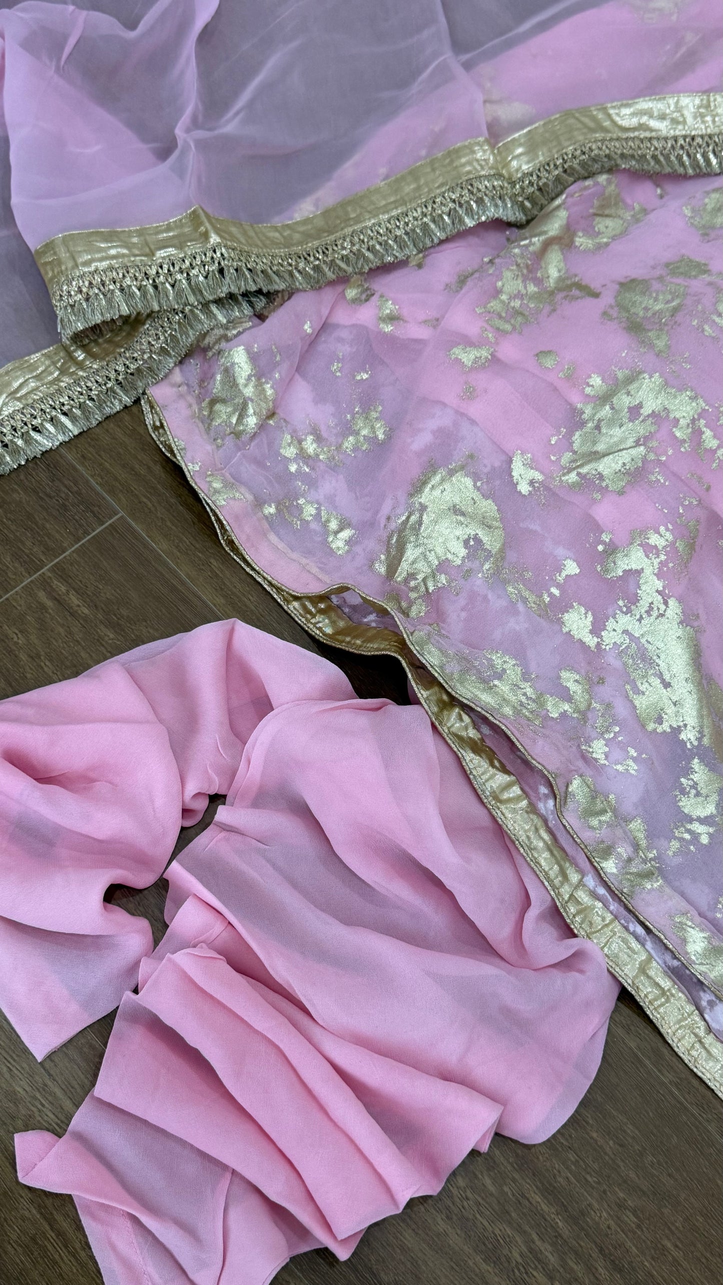 Anarklai with dupatta Indian outfit baby pink