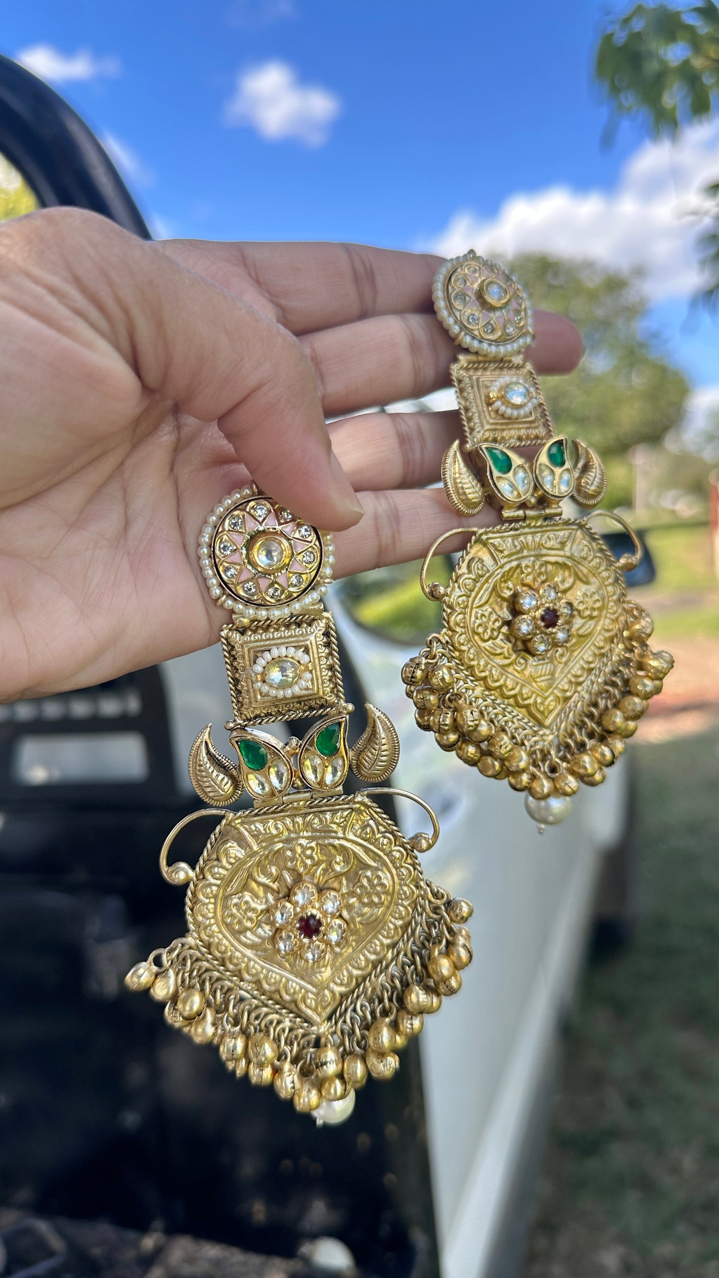 sabyasachi inspired banjara earrings oversized german silver