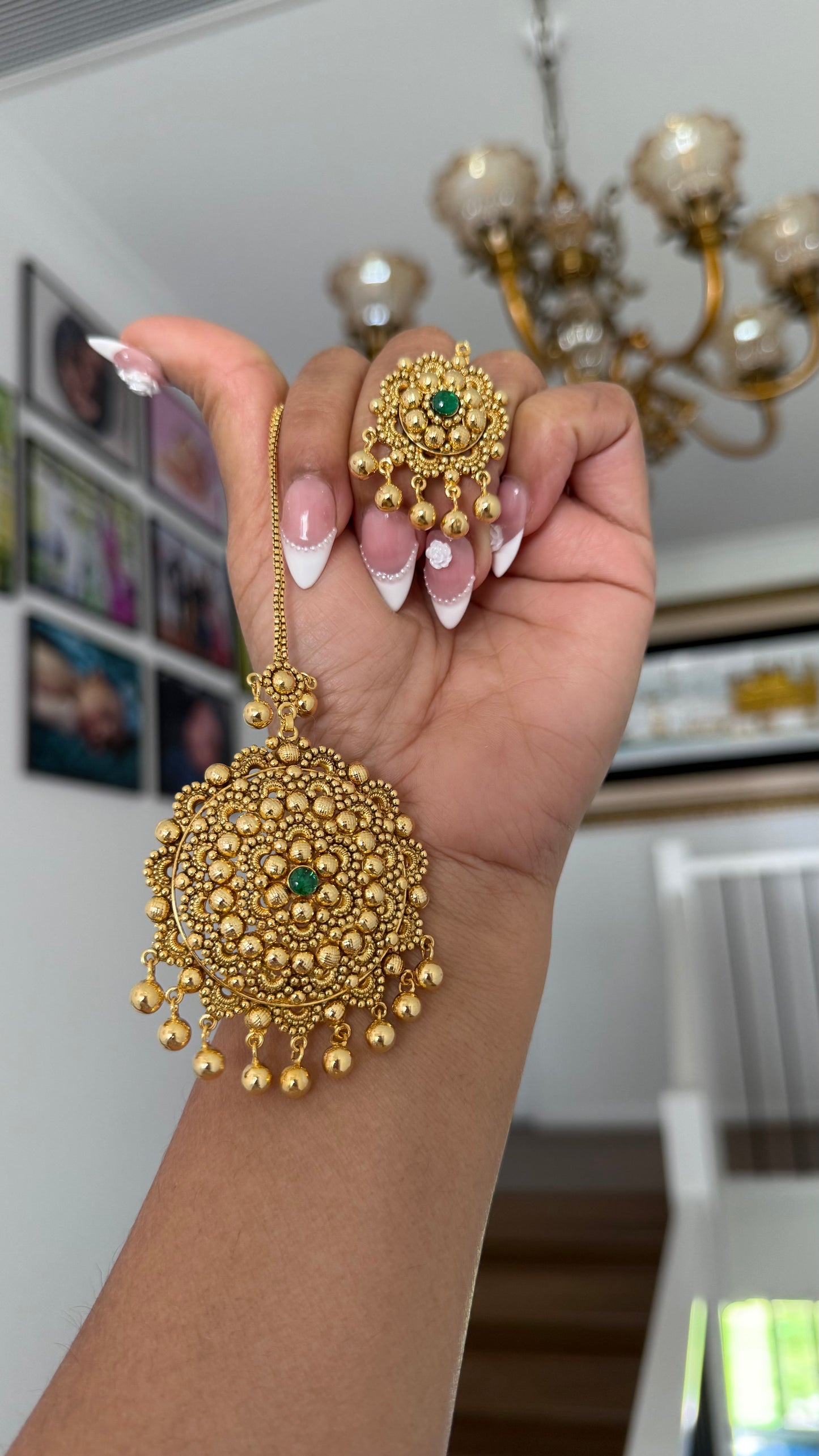 Gold Plated Indian tikka and studs Sandookh collection