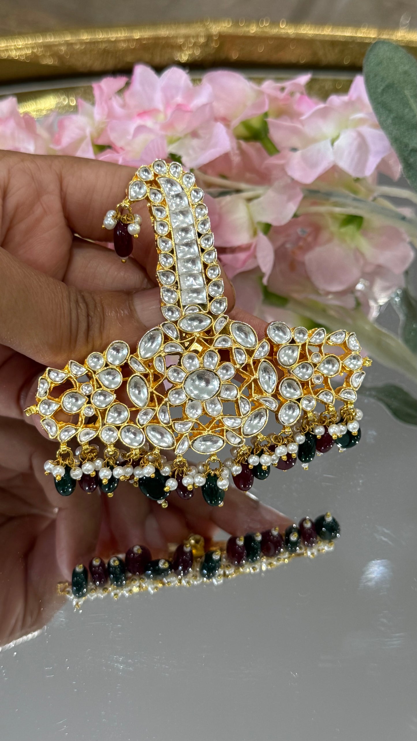 Handcrafted Wedding Kalgi Pachi – Groom/Men Turban Accessory | Gold-Plated | Mehar Punjab Designs