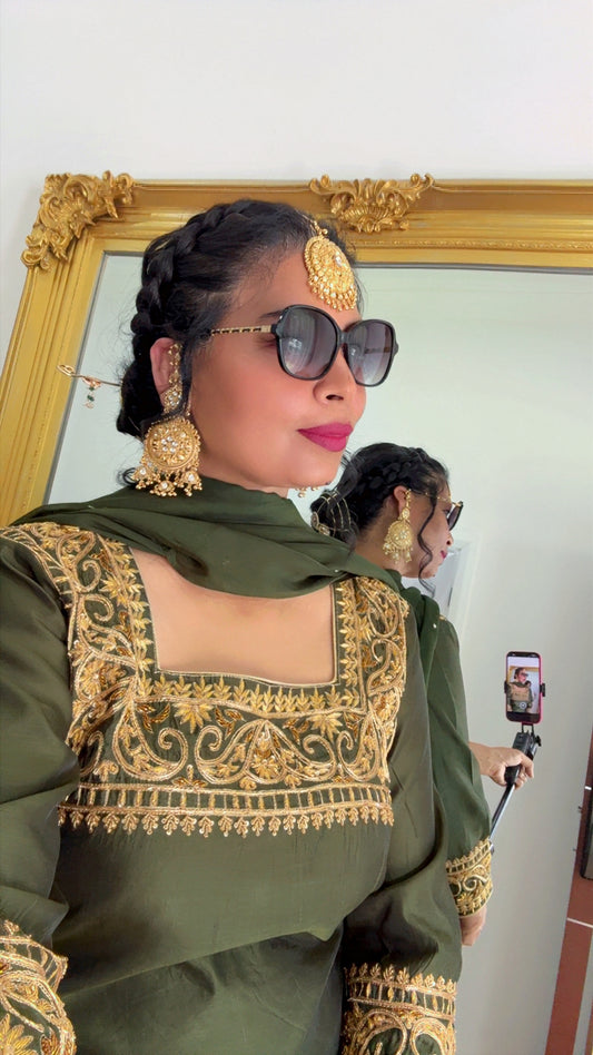 1g Gold plated earrings inspired from real gold design oversized Sandookh collection