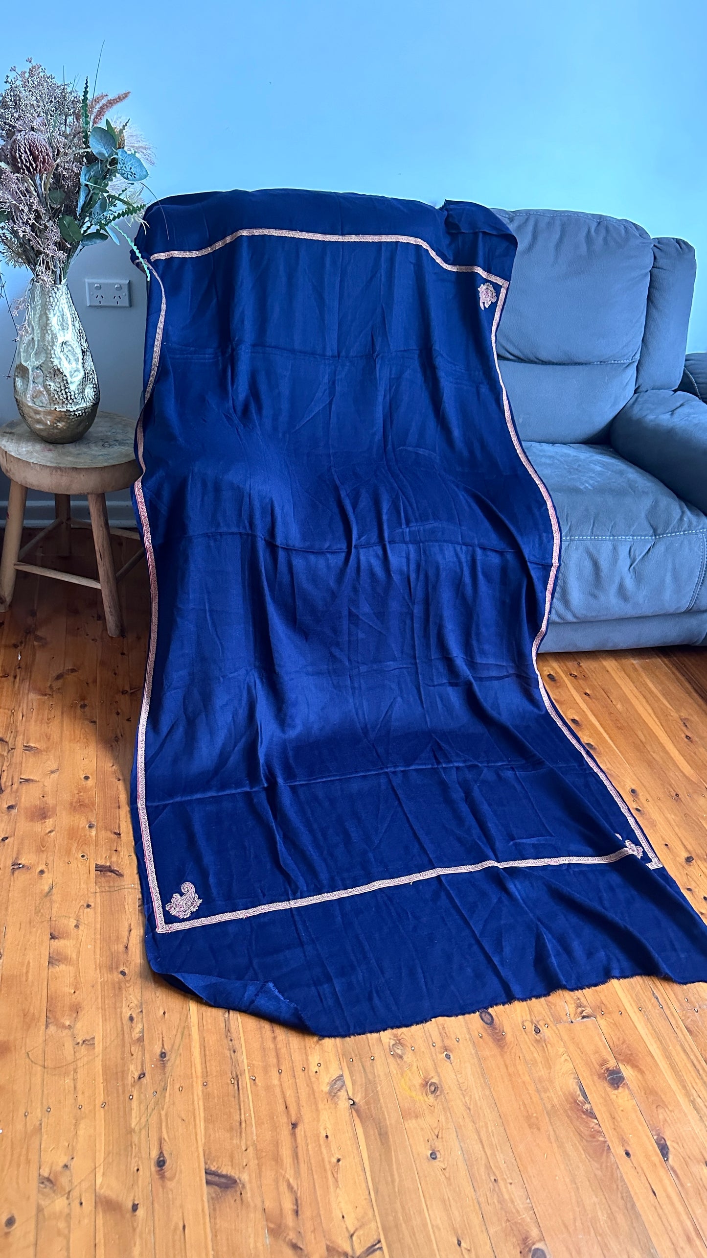 Pashmina shawl dupatta blue