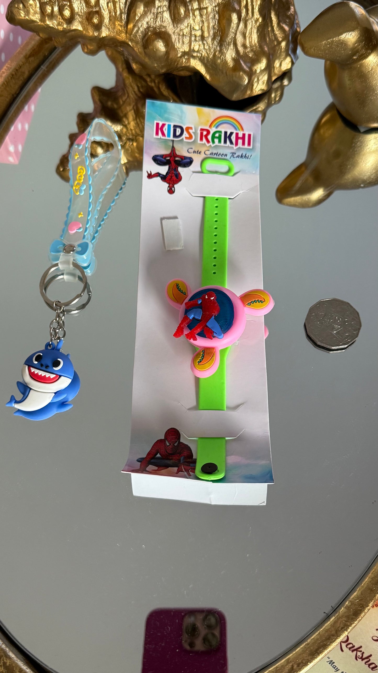 Kids Toy Rakhi – with Fidget Spinner with Lights and key chain
