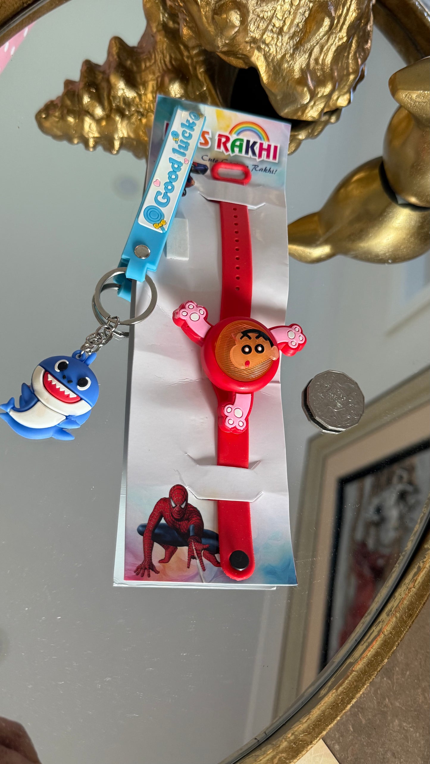 Kids Toy Rakhi – with Fidget Spinner with Lights and key chain