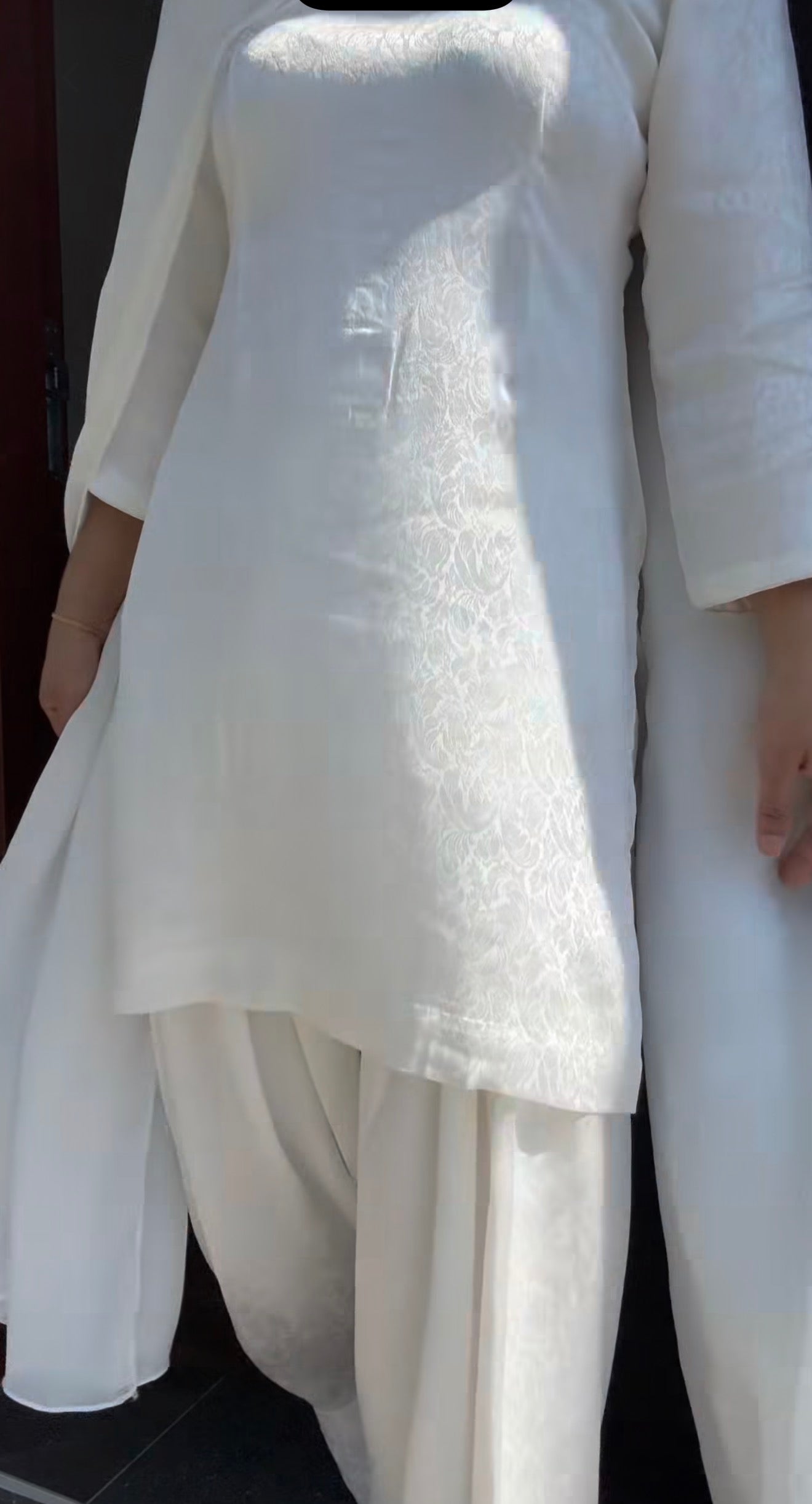 white farshi salwar suit pure fabric