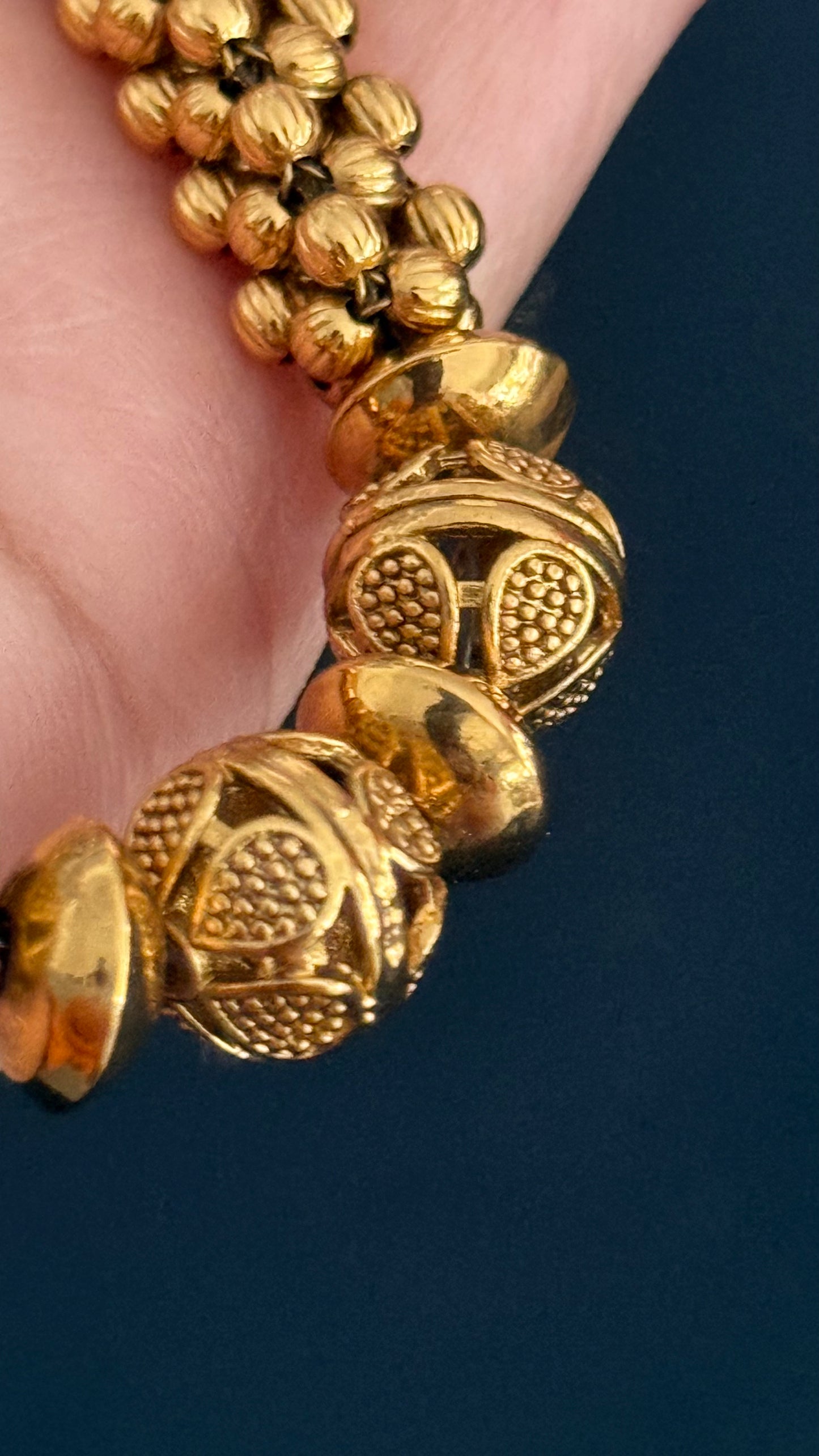 Antique gold necklace Matar Mala chain set Sandookh collection
