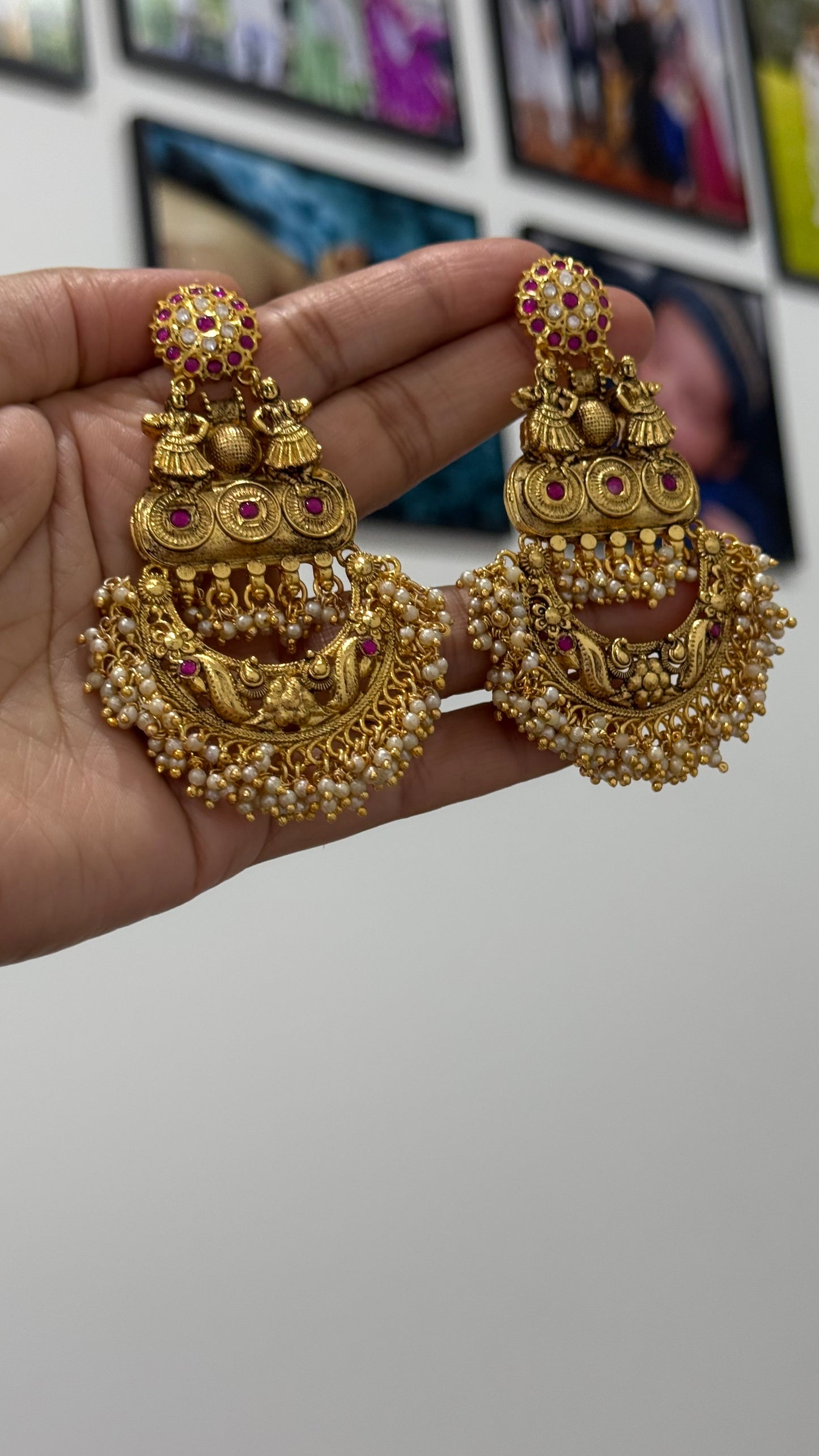 Elegant Antique Look Gold Plated Earrings