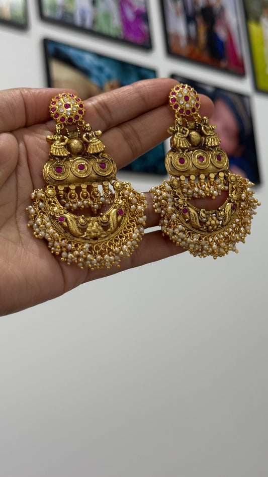Elegant Antique Look Gold Plated Earrings