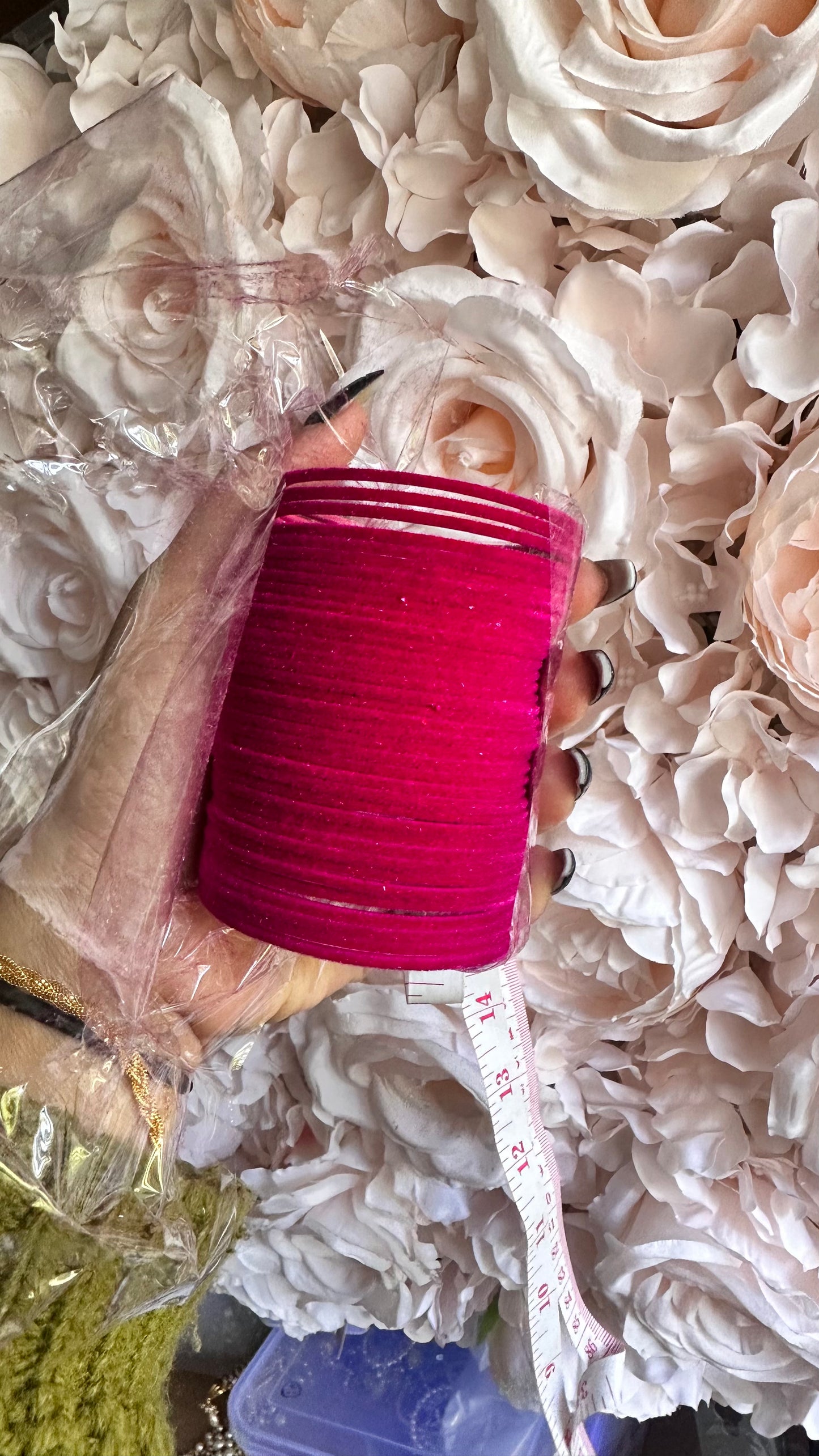 raani pink Metal velvet Bangles