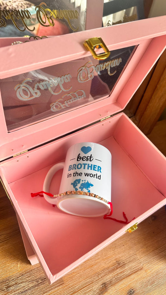Rakhi gift hamper pink empty