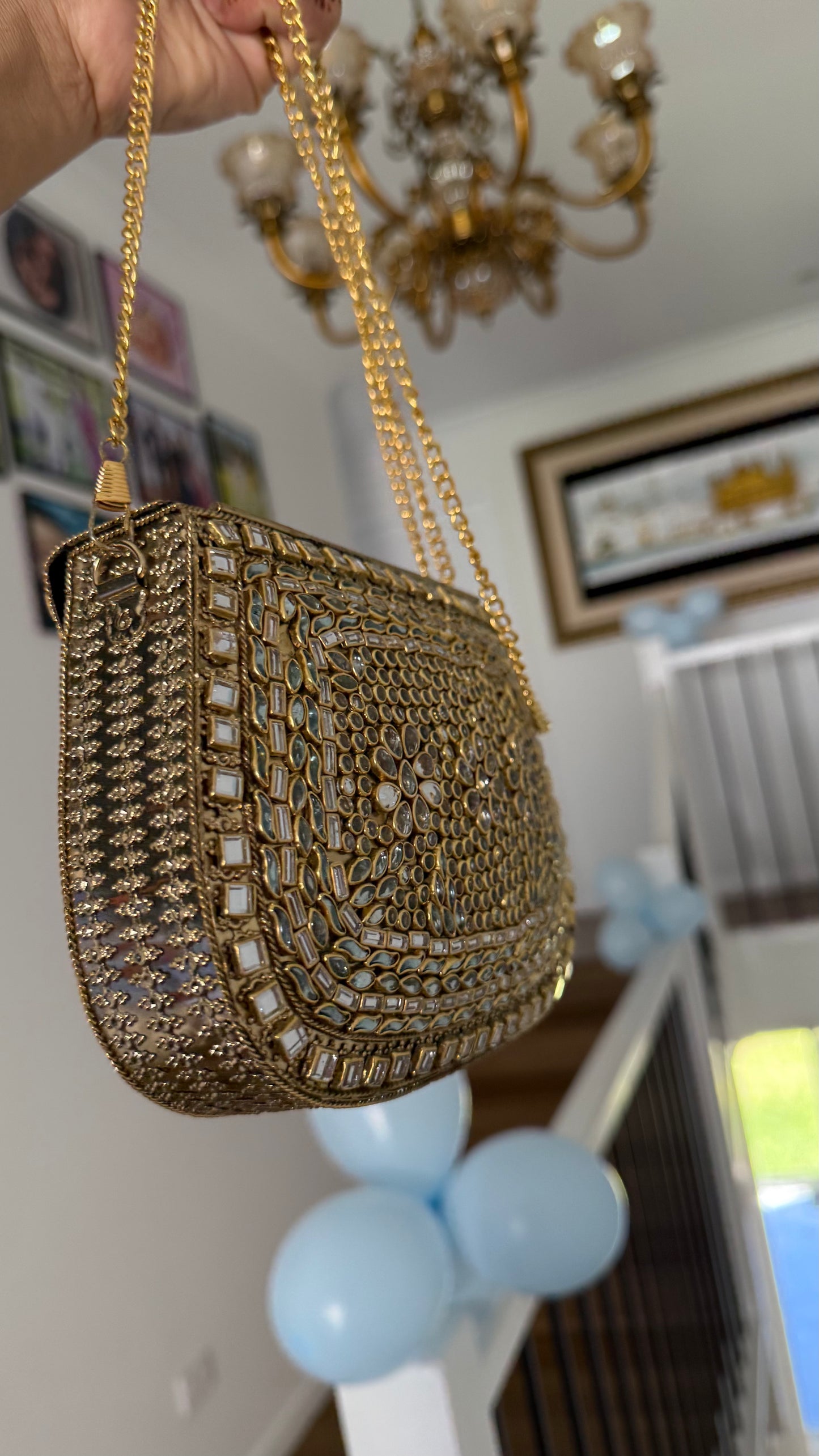 Kundan golden bag
