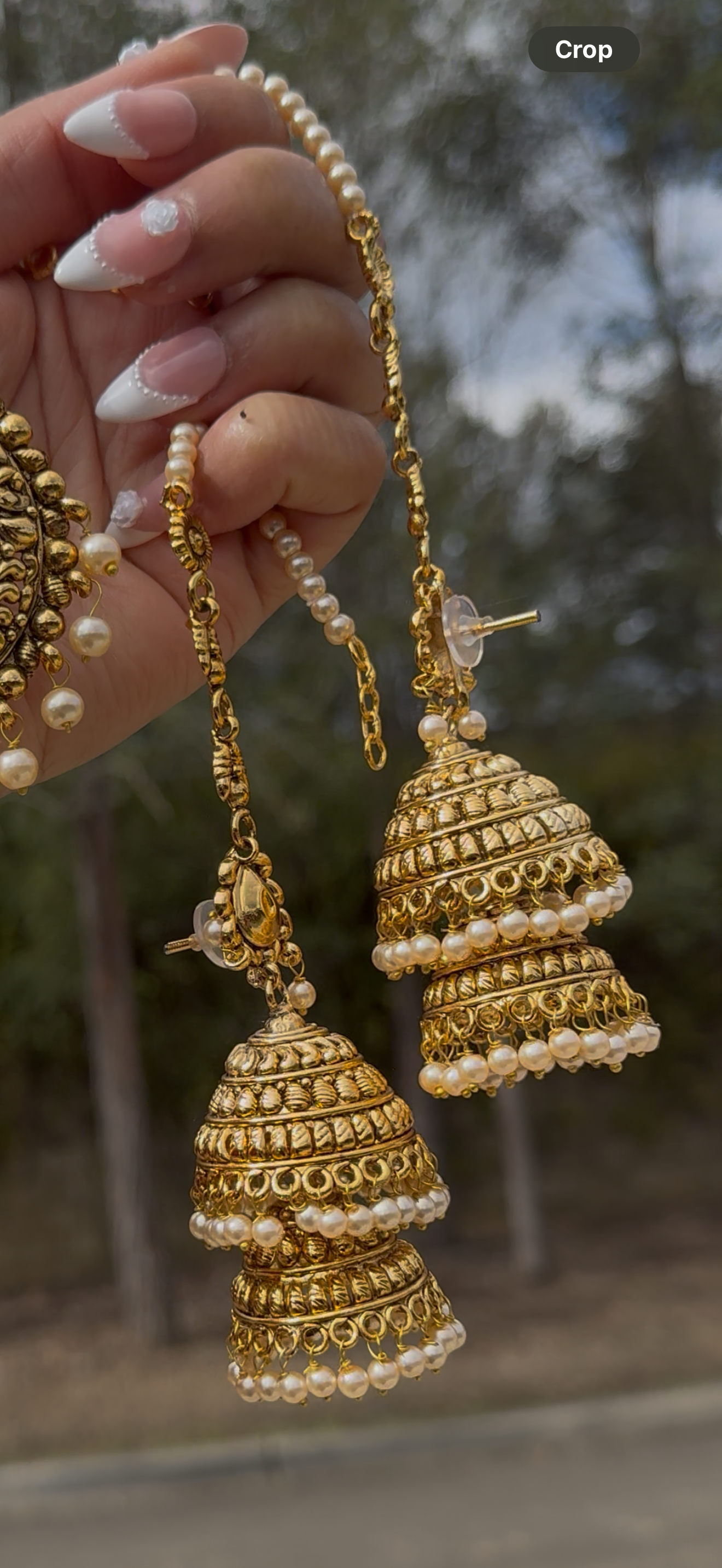 Punjabi Traditional gold plated earrings with sahare Sandookh collection