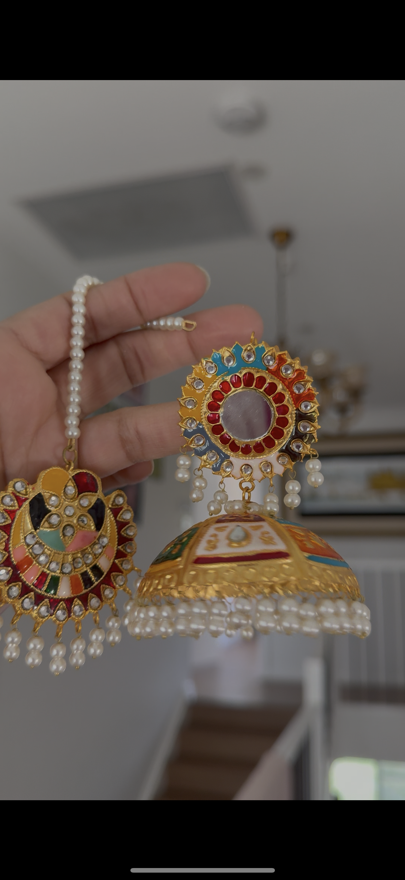 Pakistani jhumka and tikka