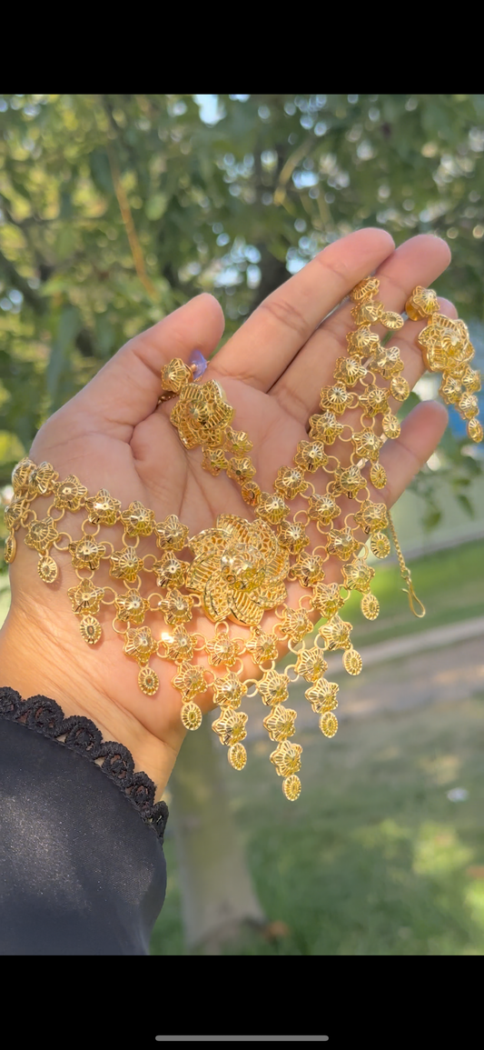 Gold plated necklace set Sandookh collection