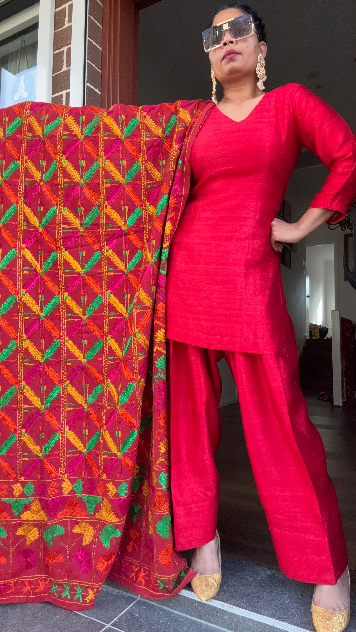 Khaddar Baag Phulkari Hand Embroidered Punjabi Shawl – Heritage Virsa – Australia