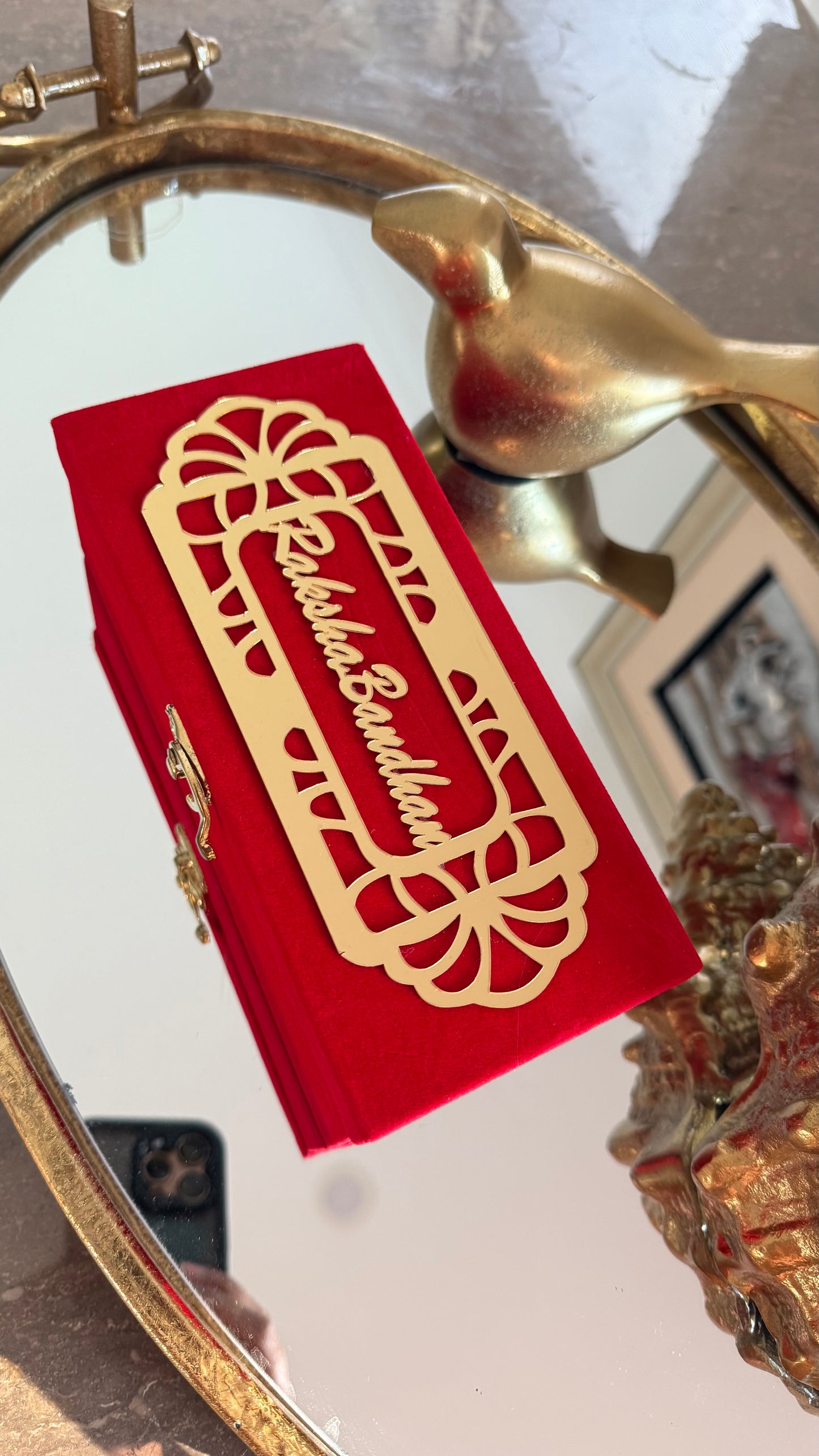 Luxury Rakhi hamper with designer Rakhi and chocolates