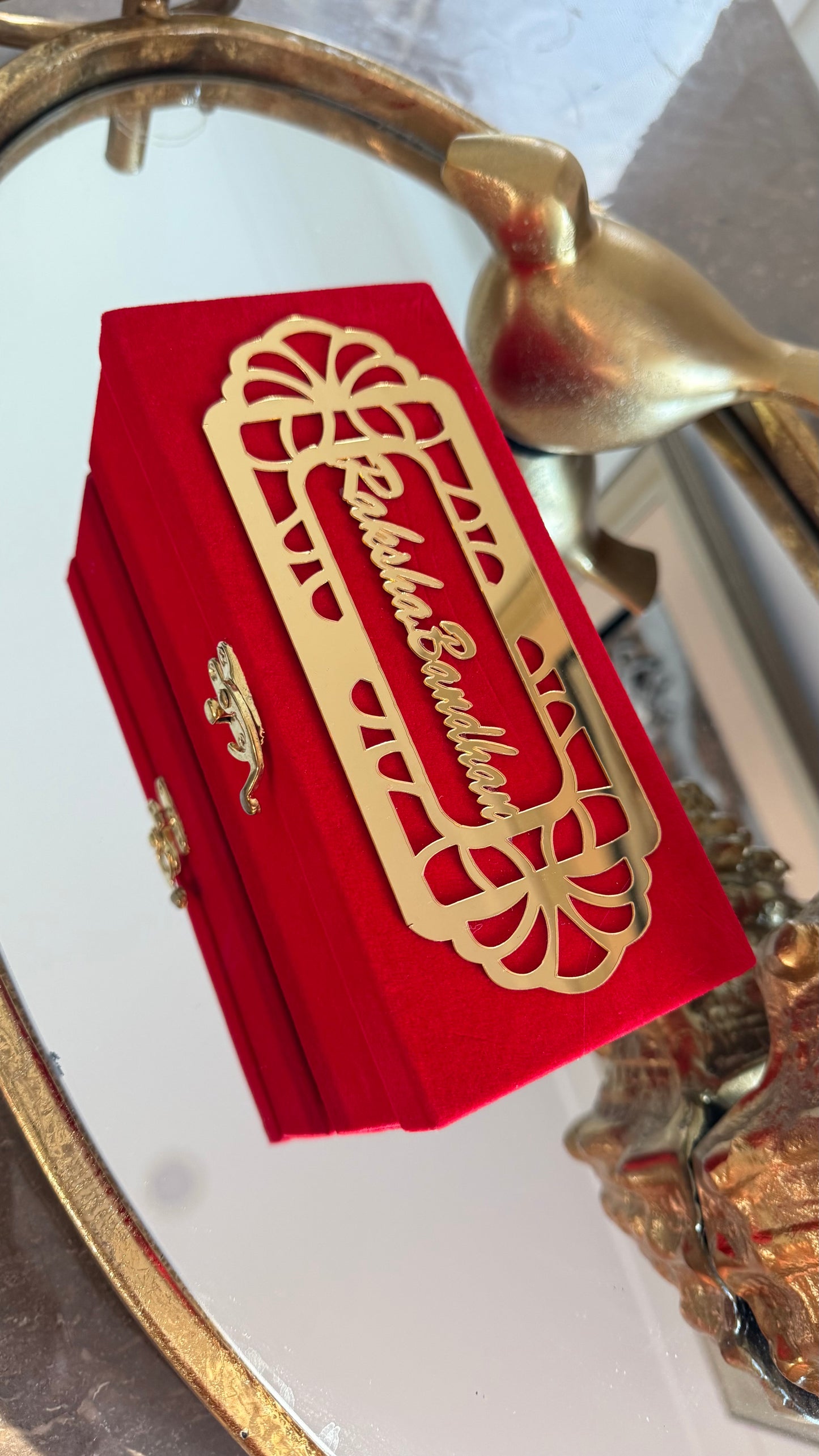 Luxury Rakhi hamper with designer Rakhi and chocolates