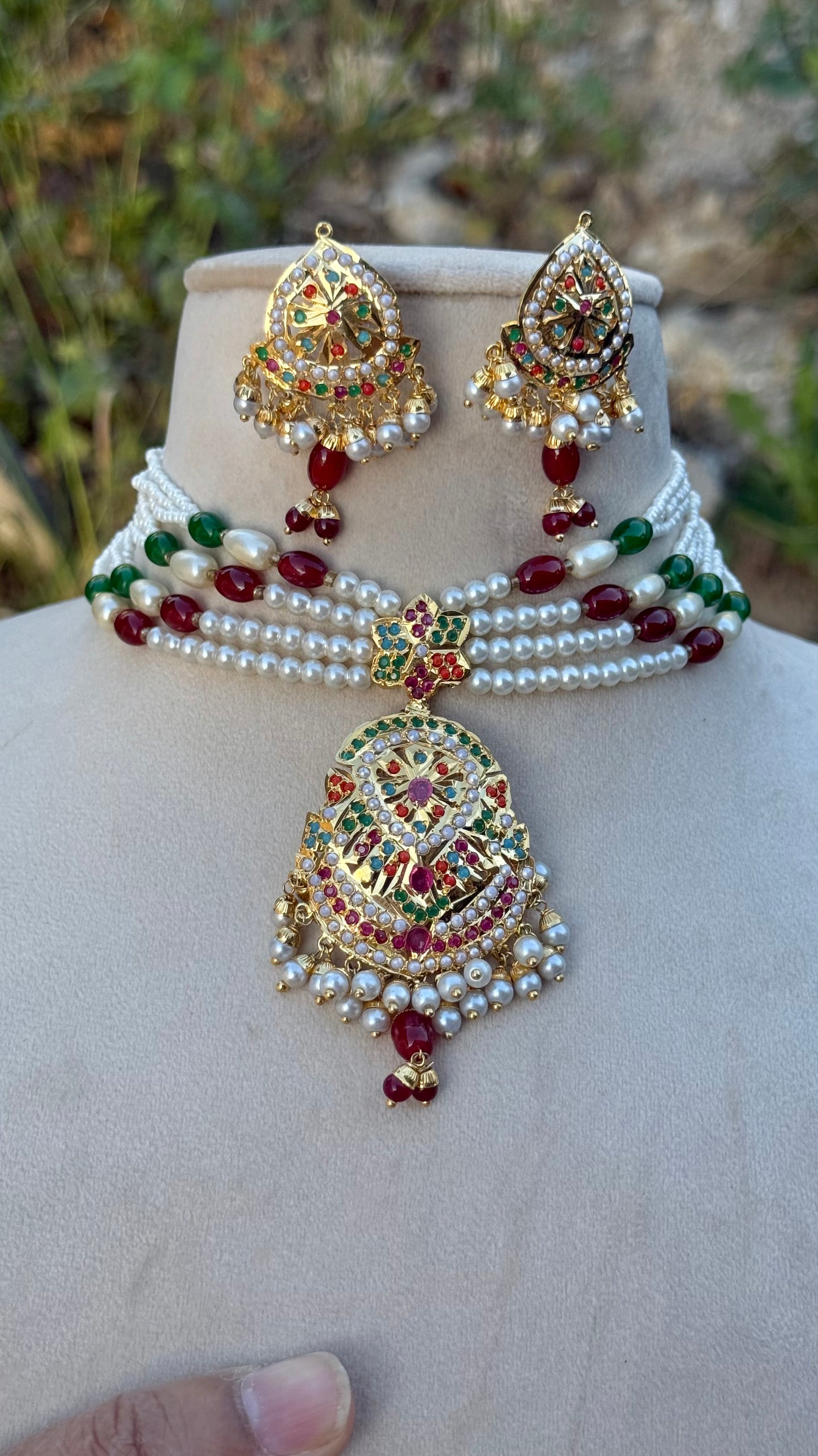 Real Jadau gold-plated necklace