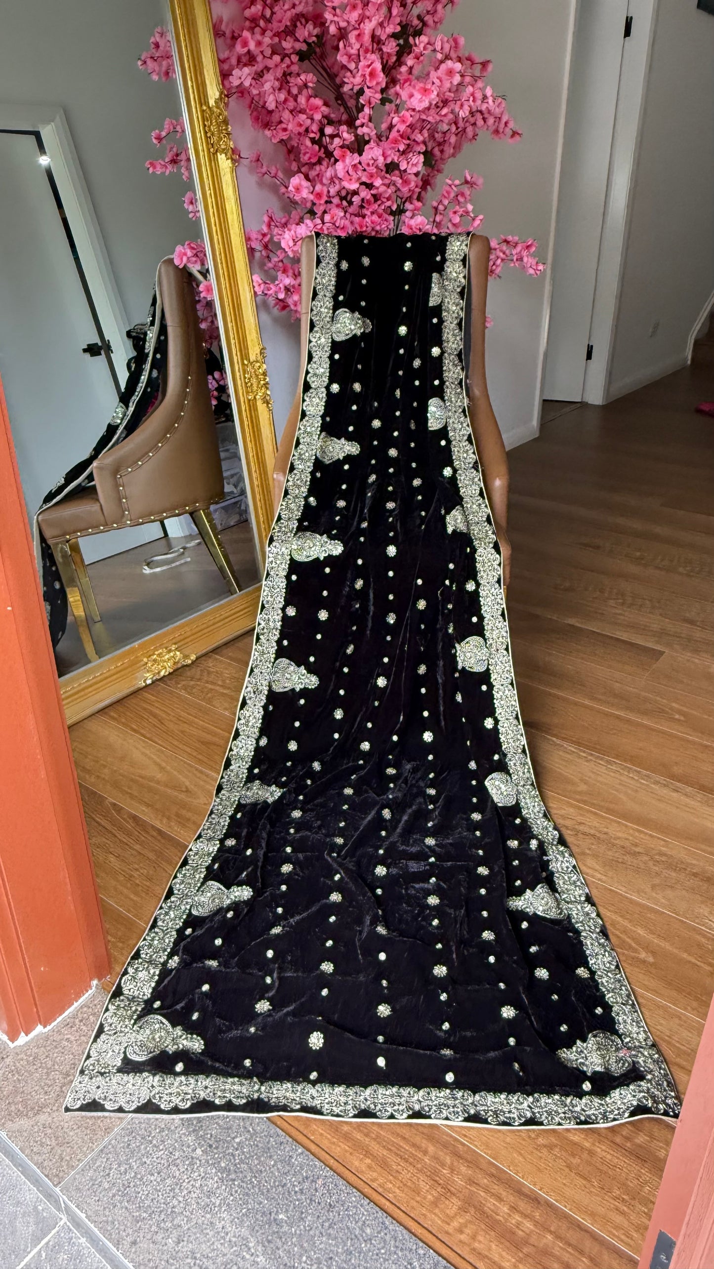 black velvet shawl for winter