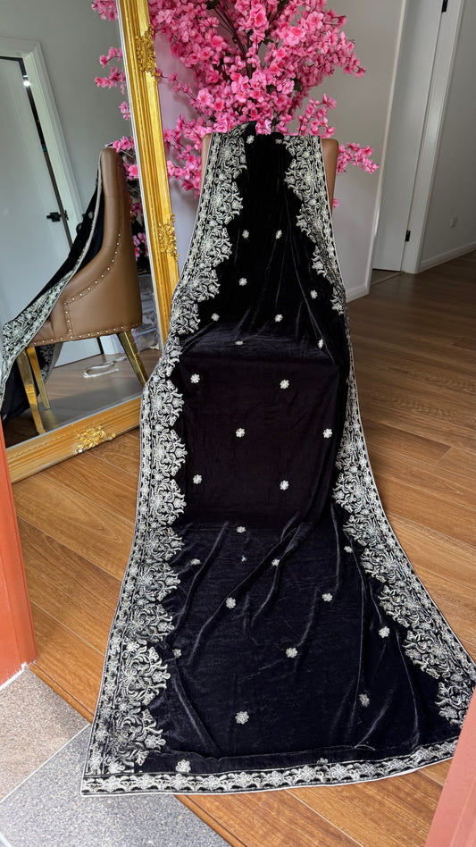 black velvet shawl for winter