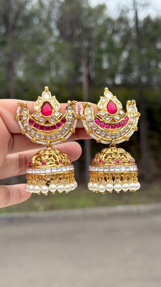 gold look jhumka antique look earrings in Australia