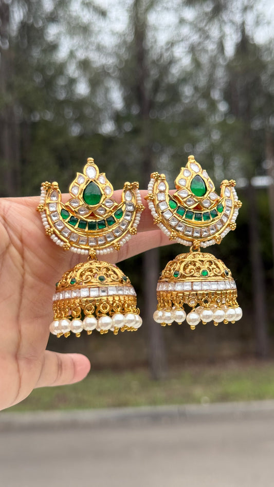 gold look jhumka antique look earrings in Australia