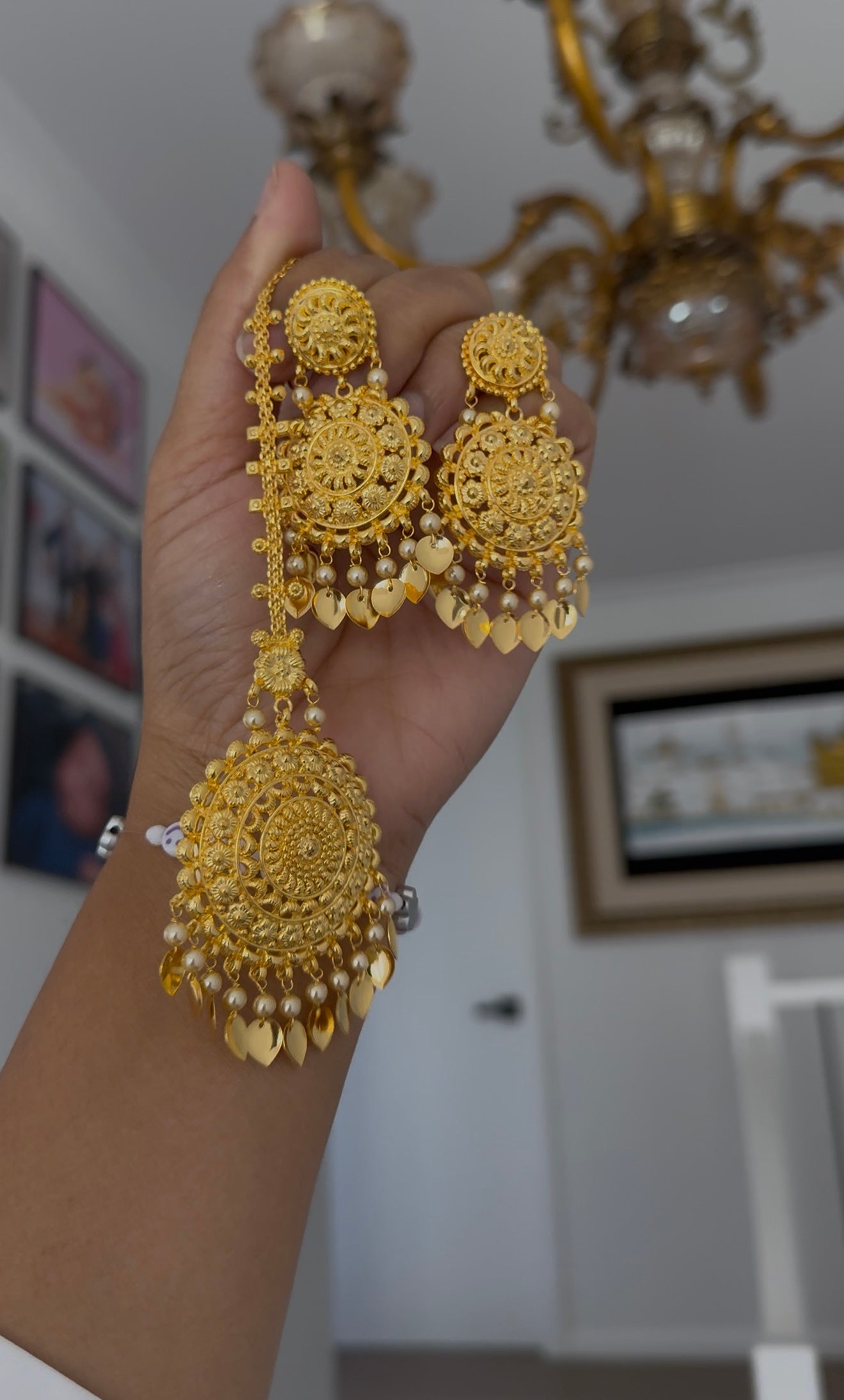 gold plated necklace set for brides
