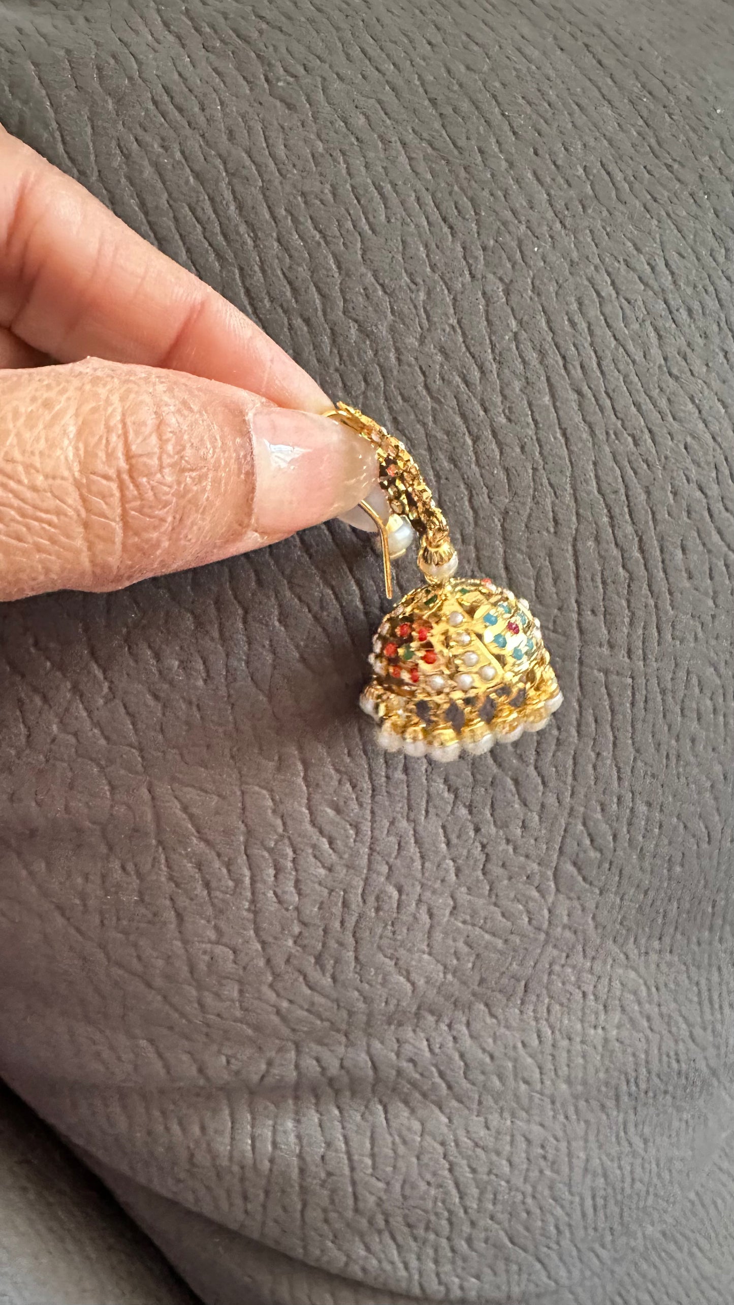 Real jadau gold plated jhumki