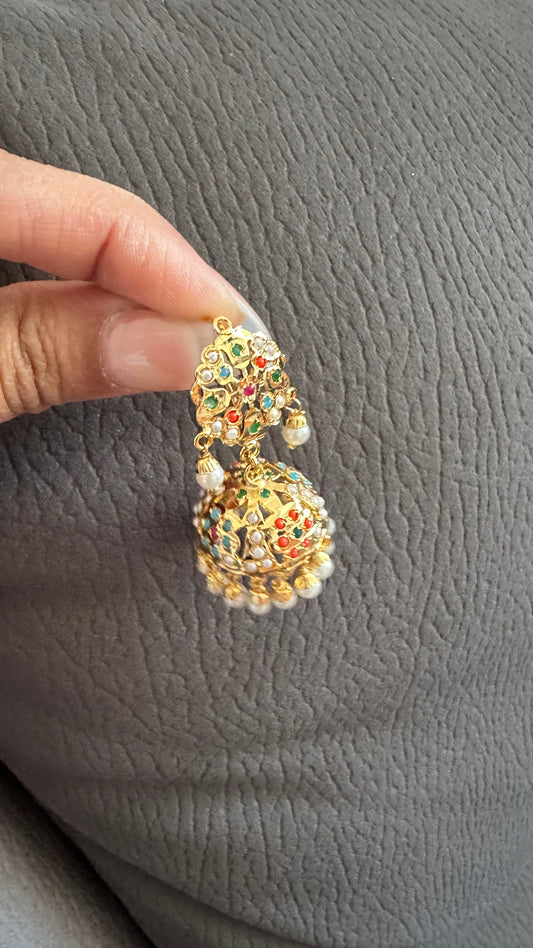 Real jadau gold plated jhumki