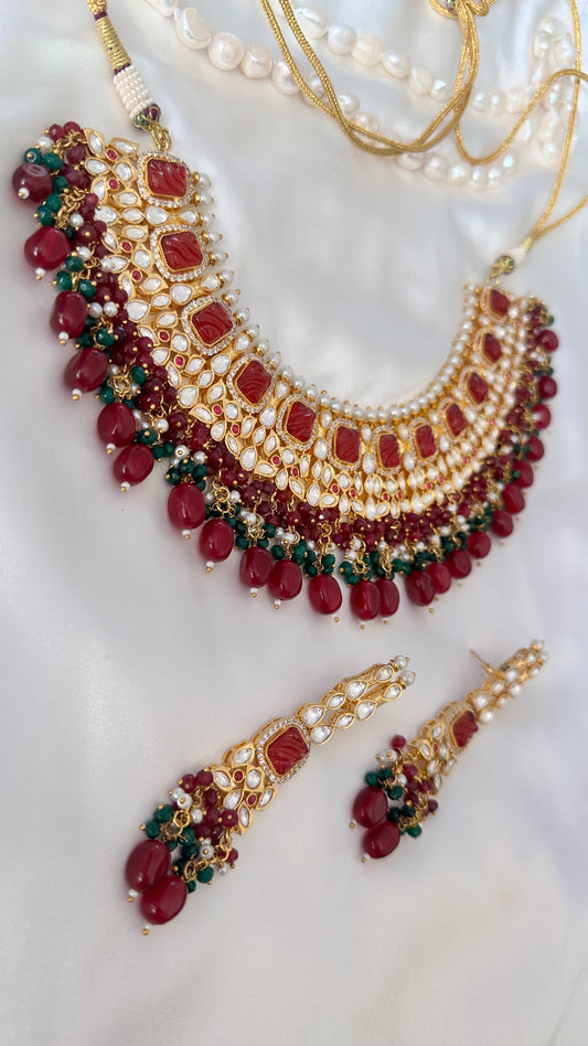 Ruby uncut kundan necklace perfect for bride