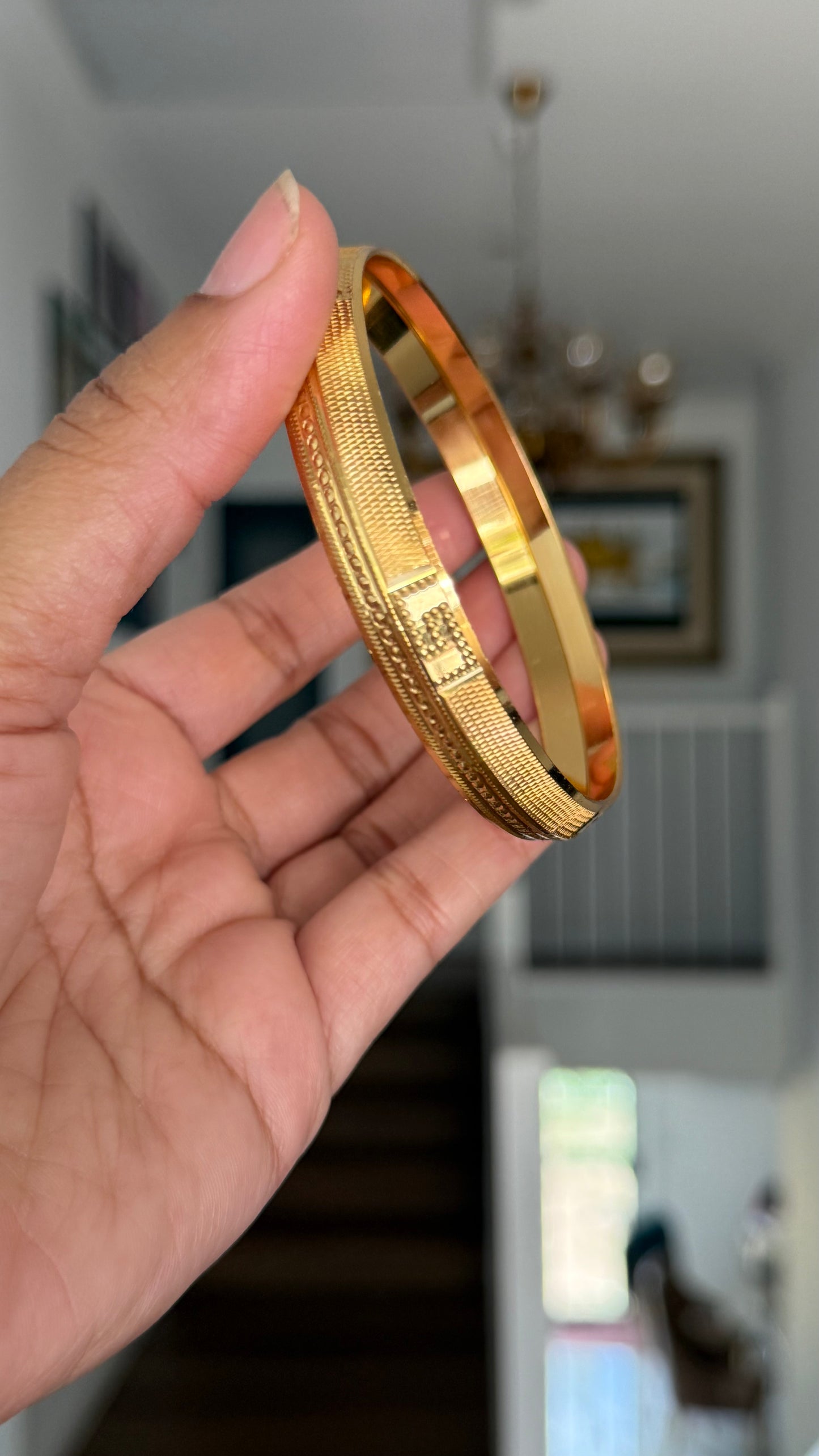 mens gold plated kada bracelet for men